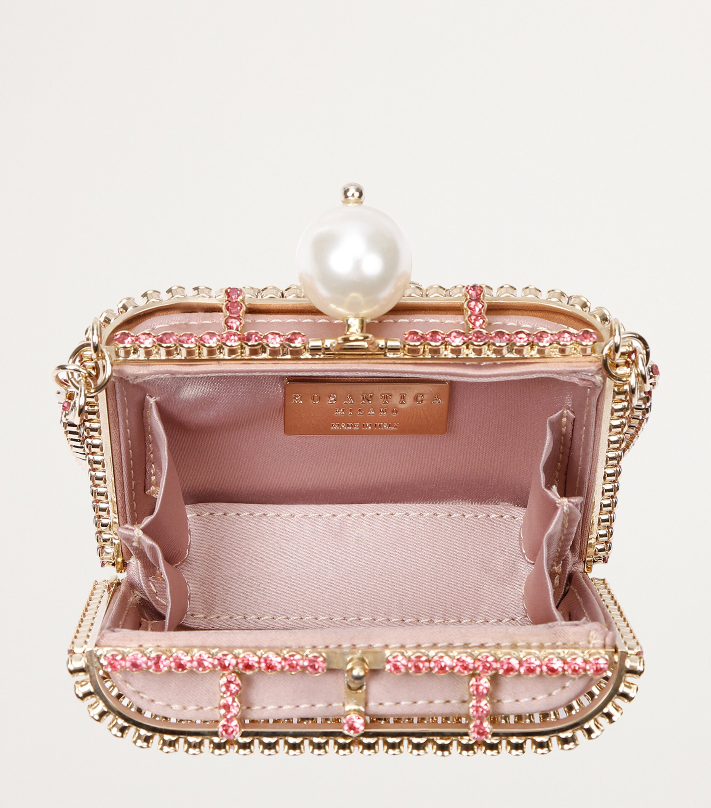 Rosantica Mini Crystal-Embellished Holli Cross-Body Bag Pale Pink Image 3