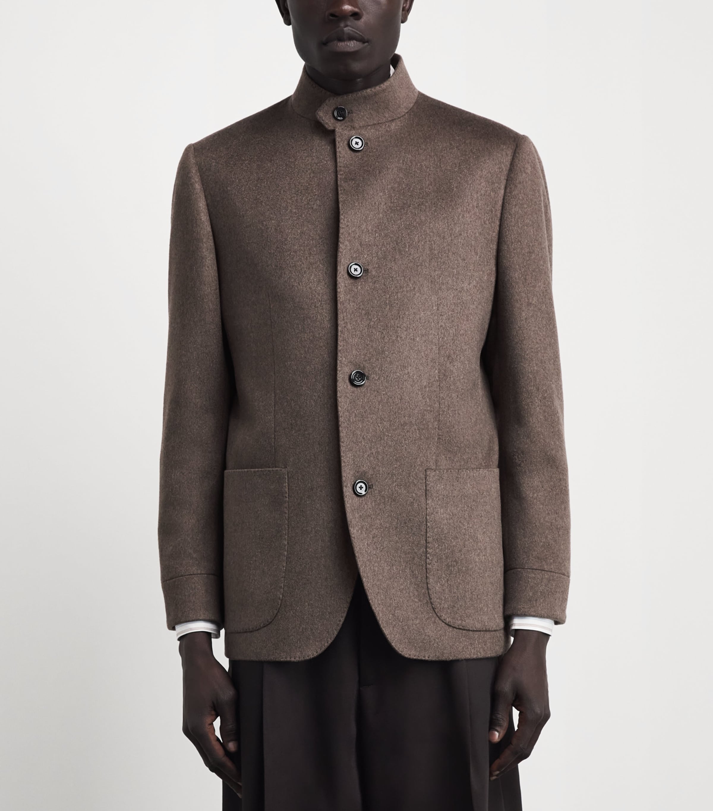 Lardini Mens Cashmere Jacket Taupe Image 4