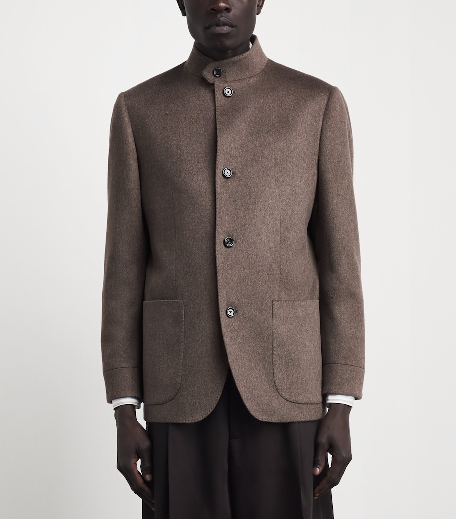 Lardini Mens Cashmere Jacket Taupe Image 4