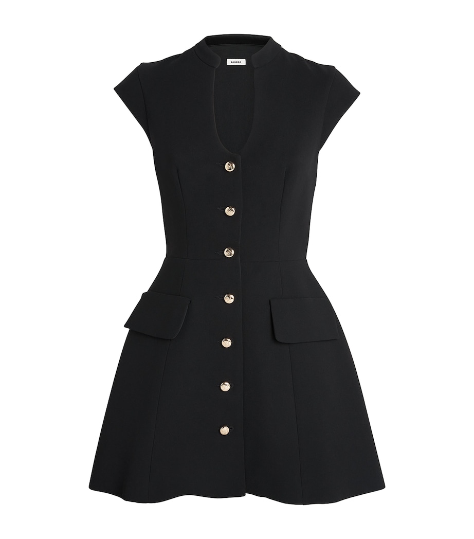 Structured Buttoned Mini Dress BLACK Image 1
