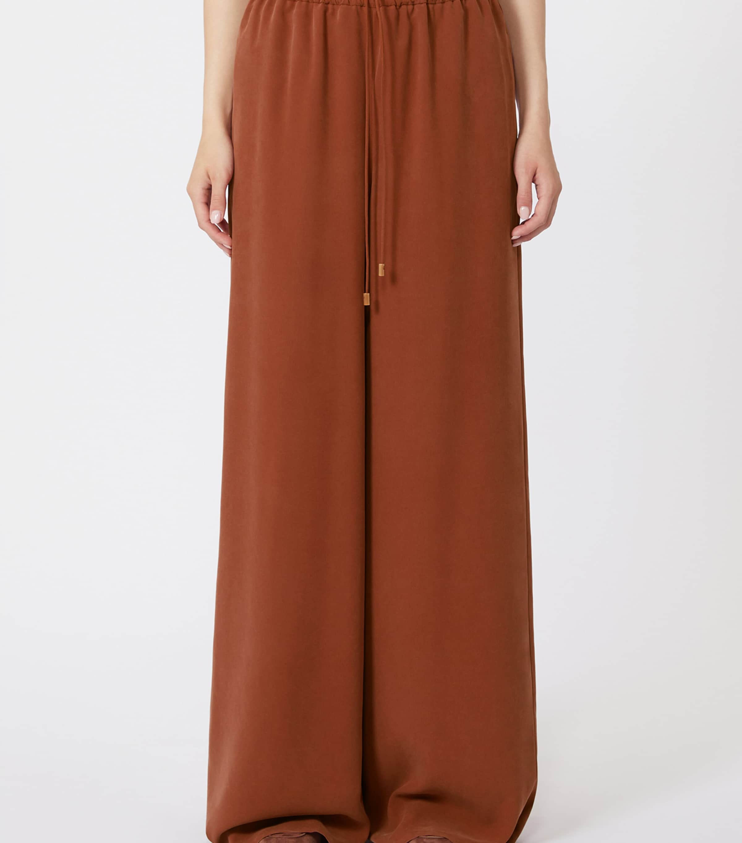 Silk Wide-Leg Trousers TERRA COTTA Image 3