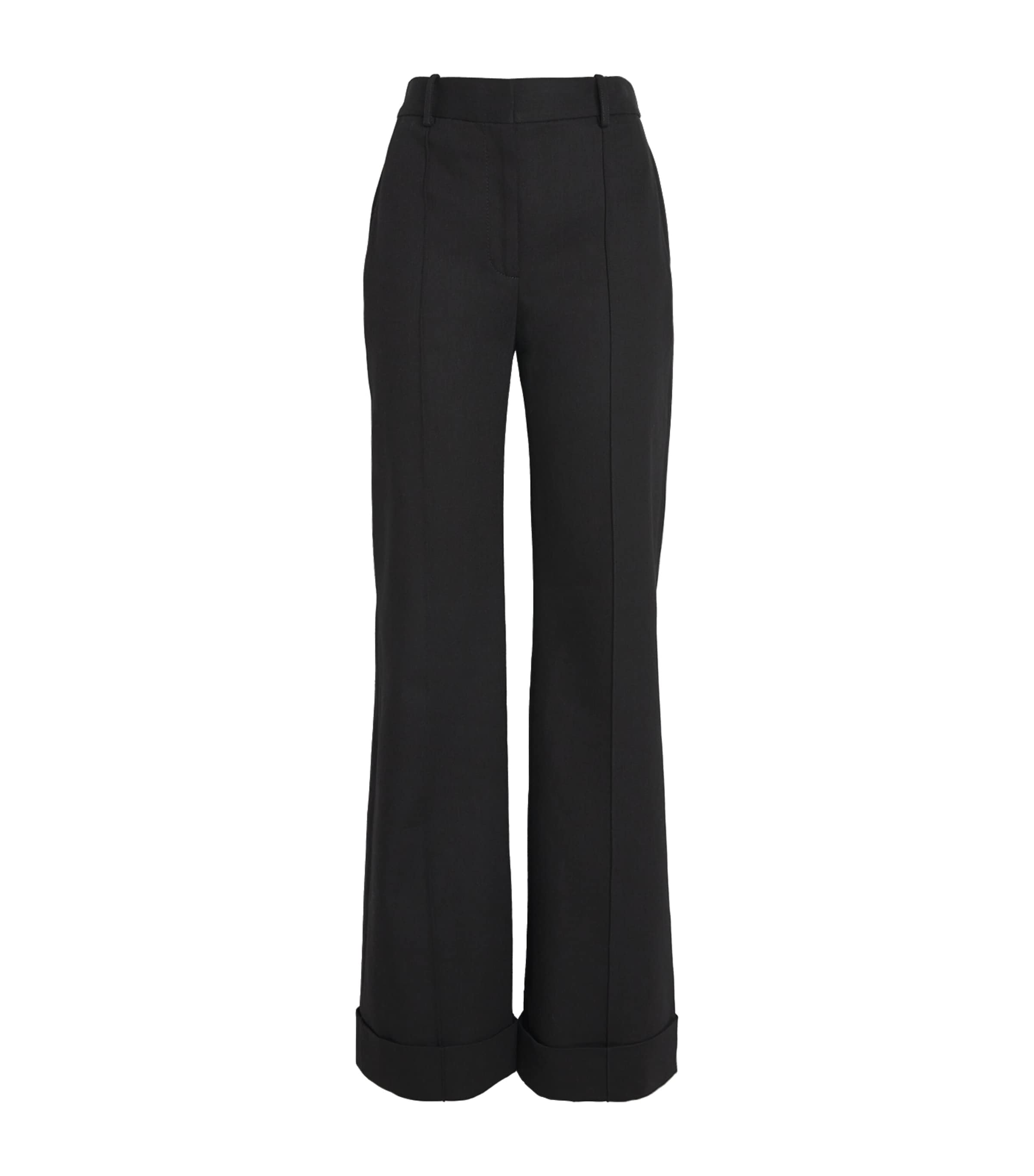 Adam Lippes Womens Denim Deeda Tailored Trousers Black Image 1