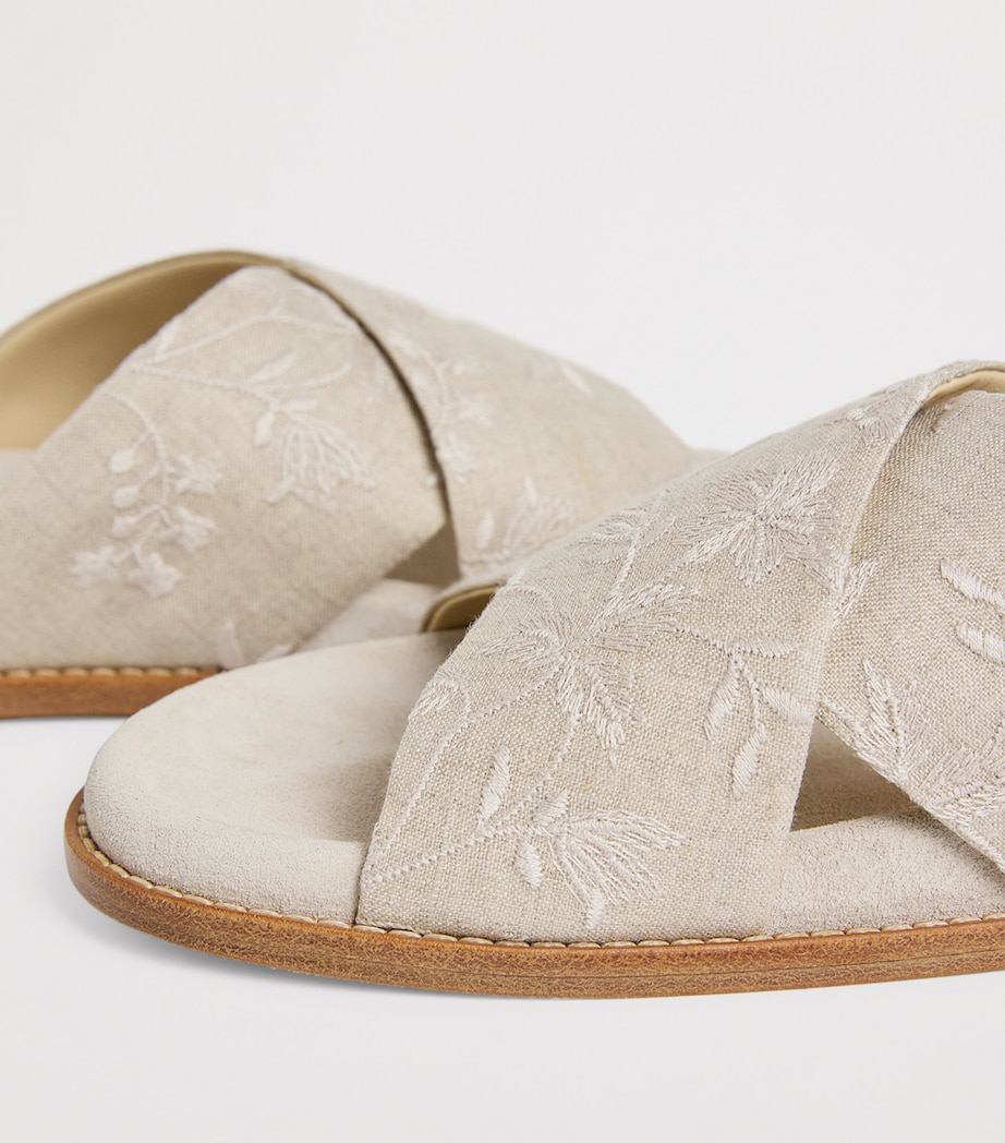 Embroidered Crossover Slides SABBIA Image 7