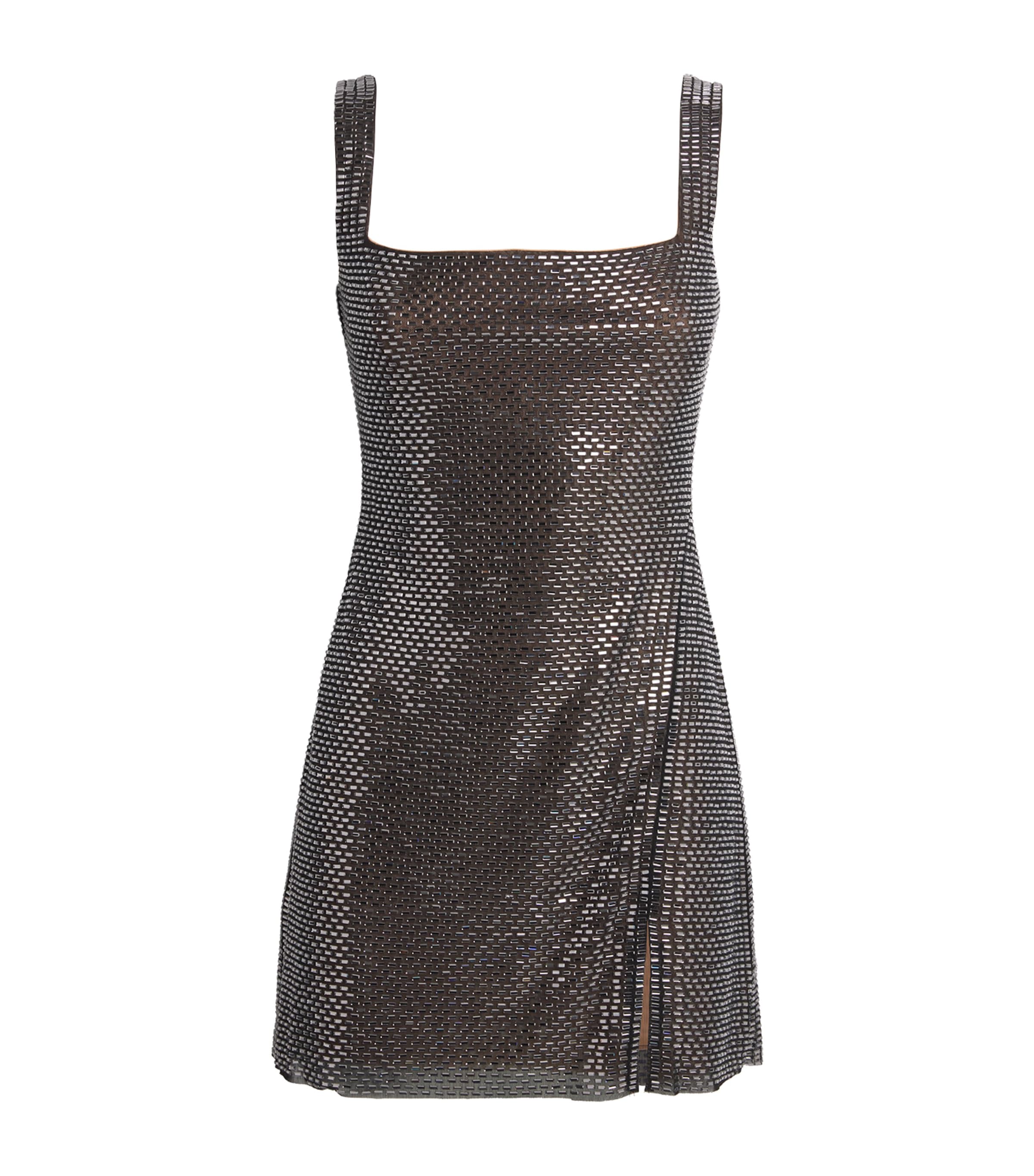 Rhinestone Mini Dress GREY Image 1