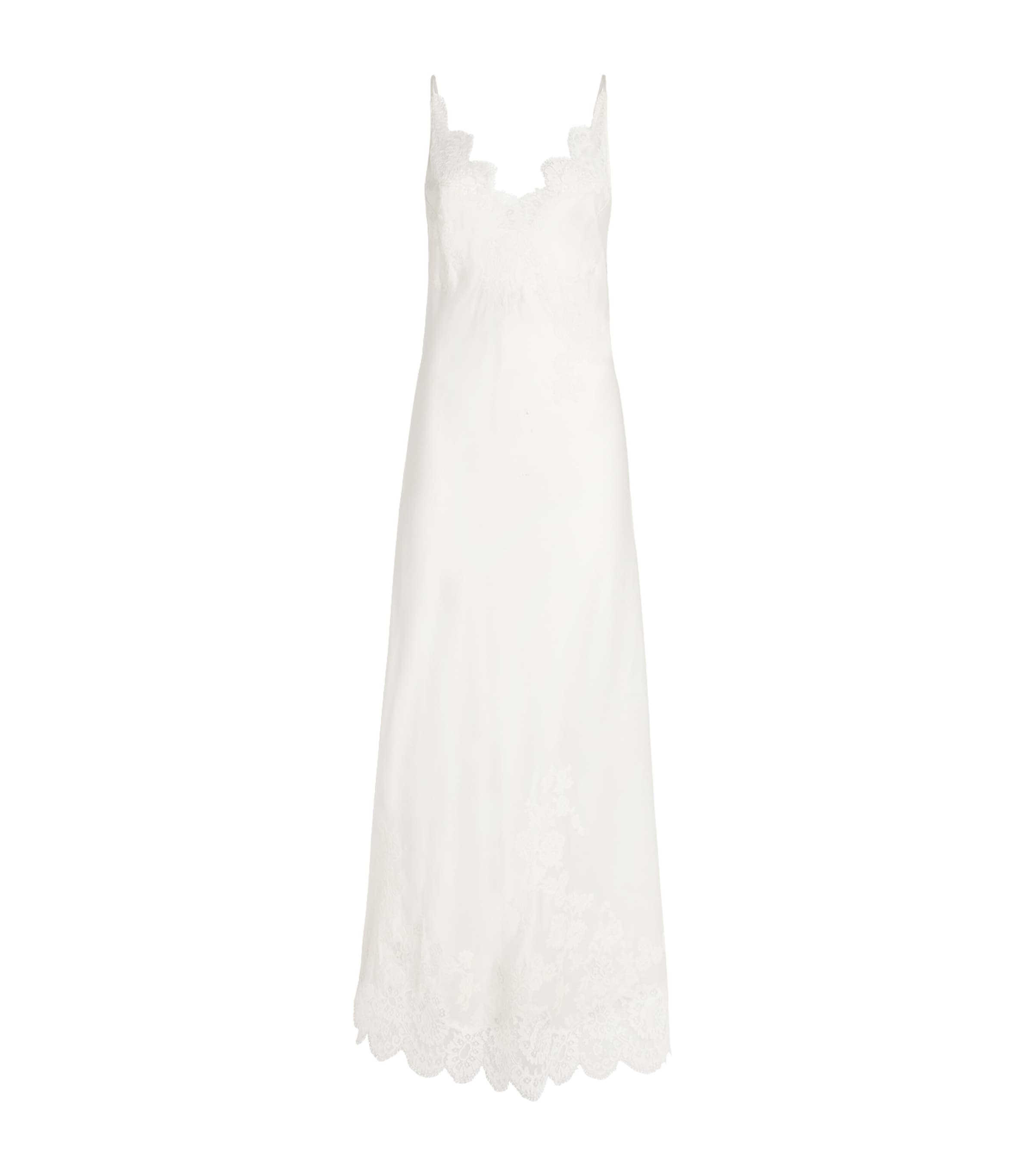Carine Gilson Womens Silk Lace-Trim Julia Slip Dress Naturel/naturel Image 1