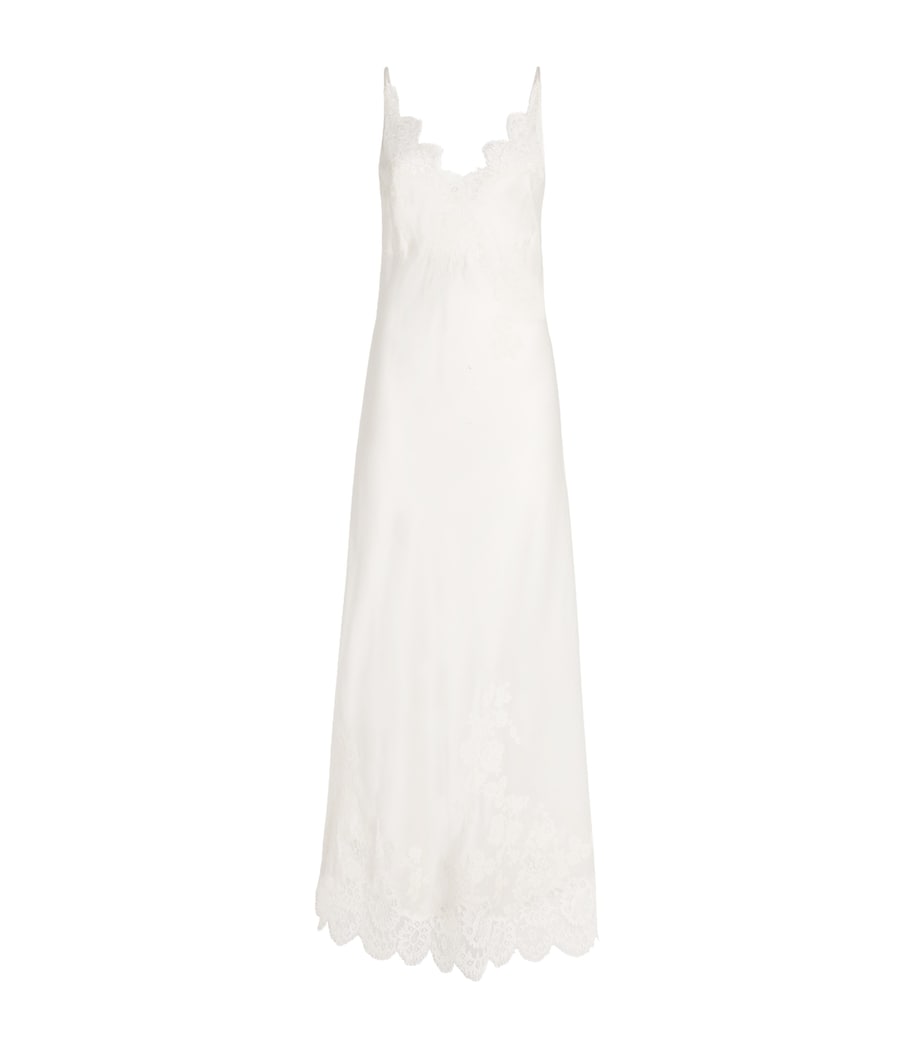 Carine Gilson Womens Silk Lace-Trim Julia Slip Dress Naturel/naturel Image 1