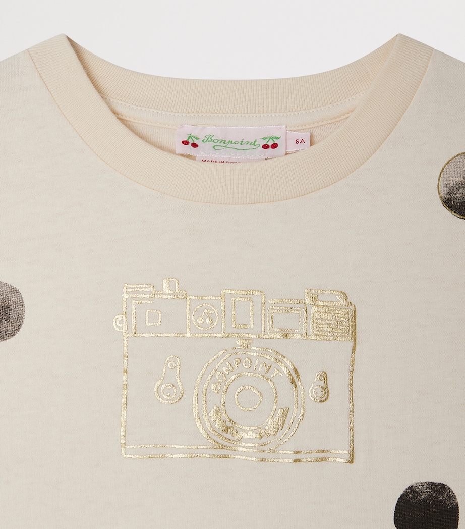 Organic Cotton Polka-Dot T-Shirt (4-14 Years) UPB IVOIRE Image 3