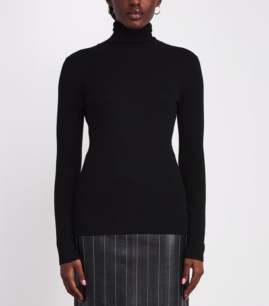 Wool-Silk Rollneck Sweater BLACK Image 3