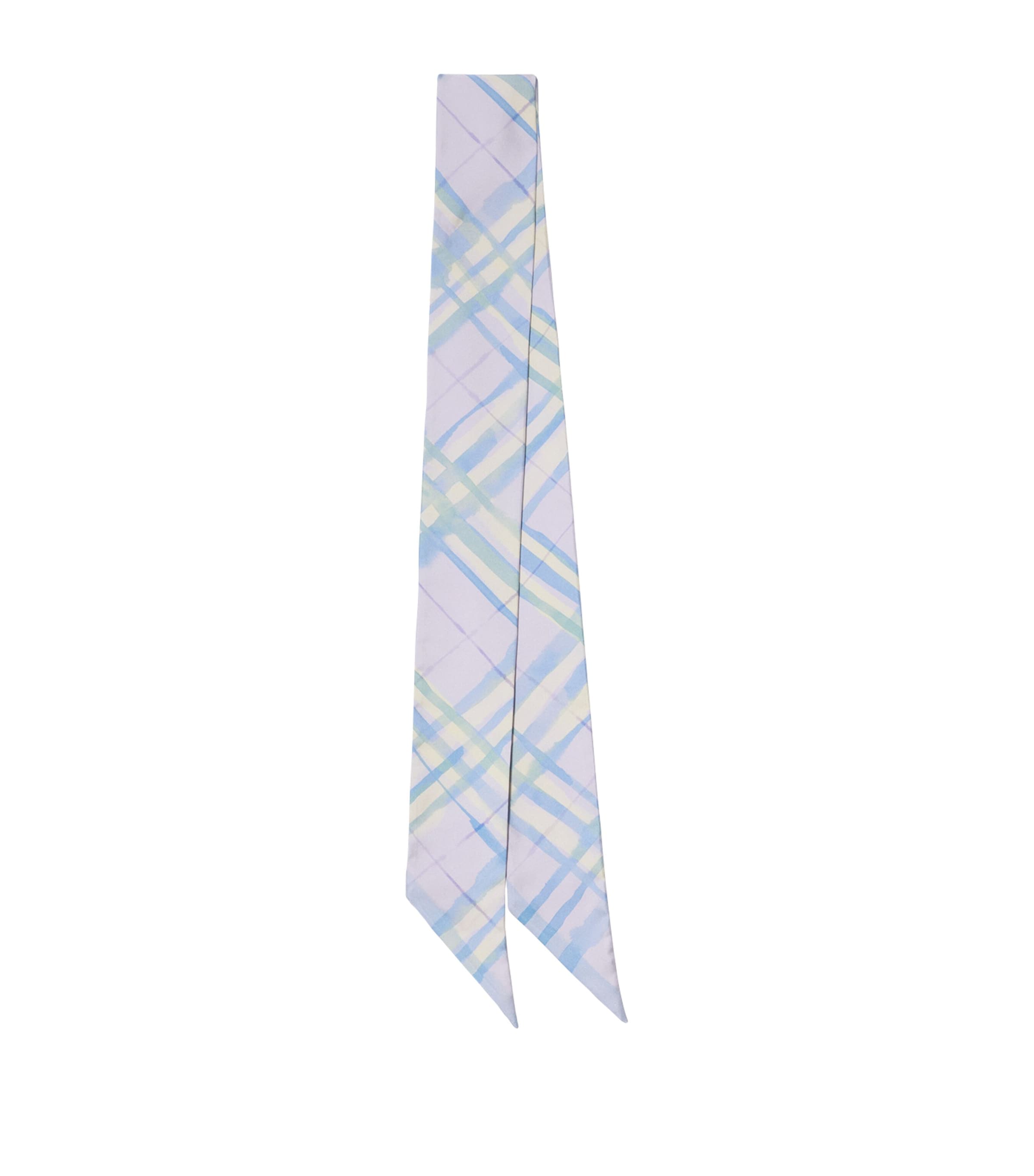 Silk Watercolour Check Twilly LILAC PURPLE Image 1