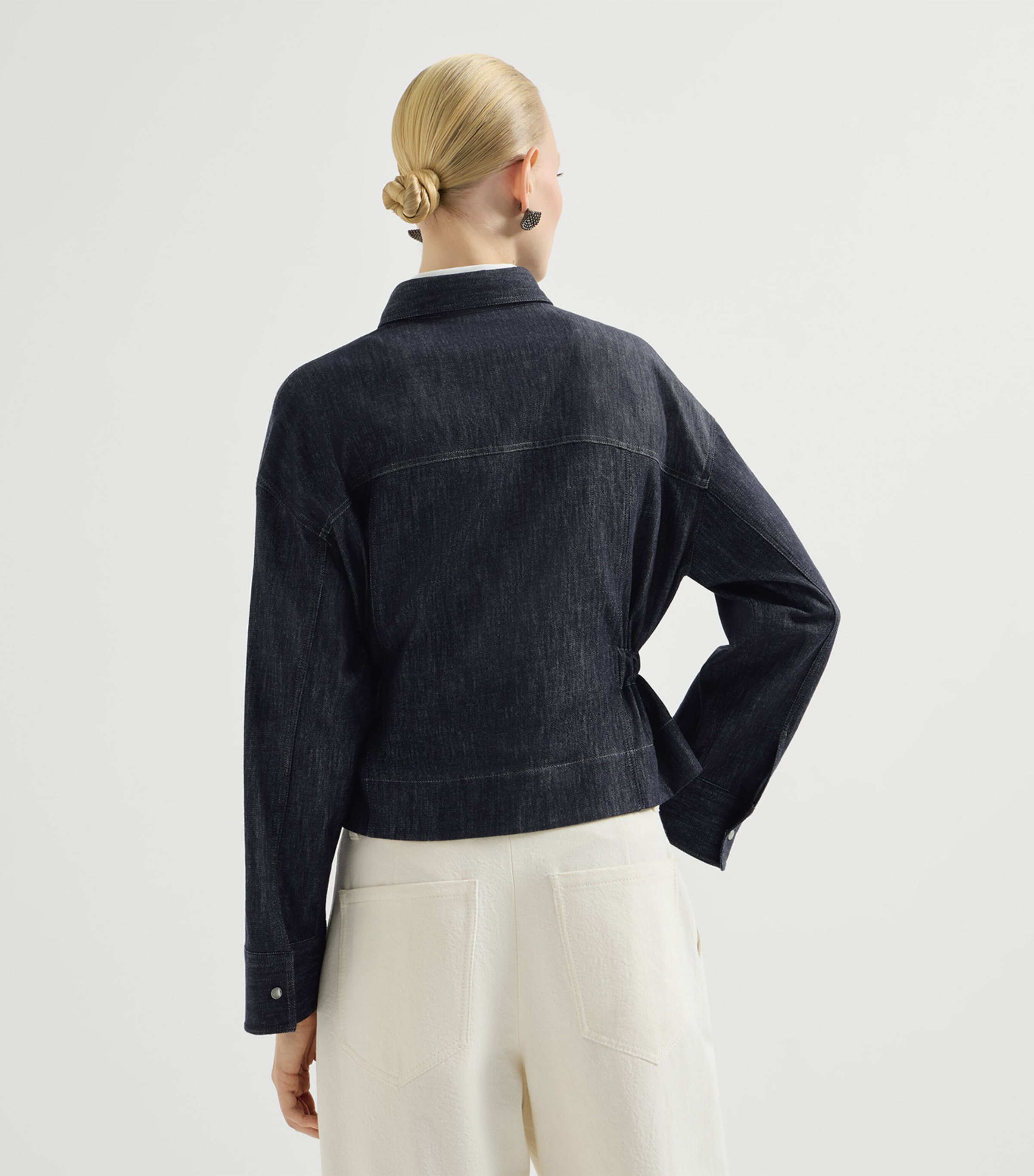 Brunello Cucinelli Womens Self-Tie Denim Shirt Image 5