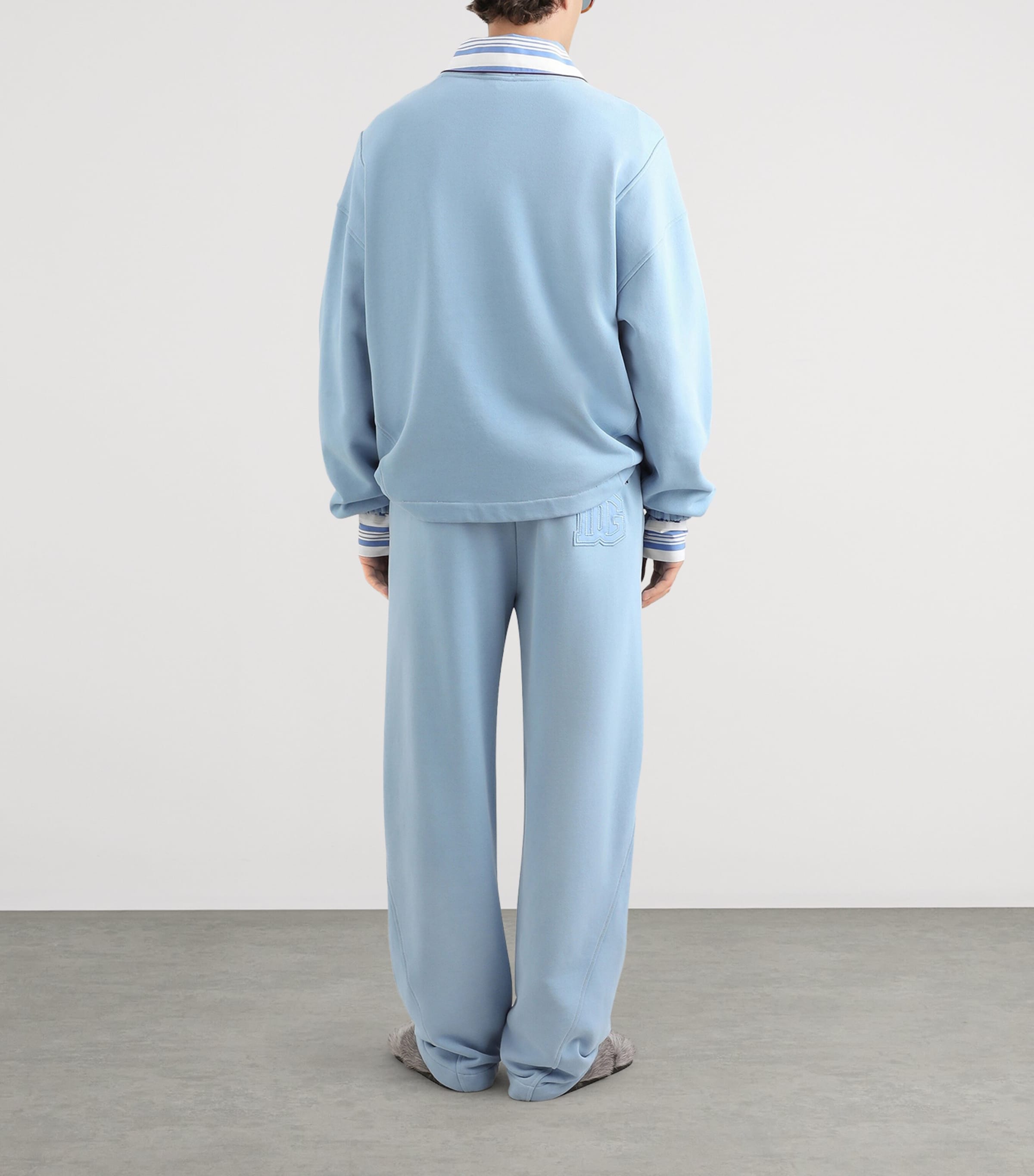 Dolce&Gabbana Mens Cotton Jersey Sweatpants Sky Blue Image 3