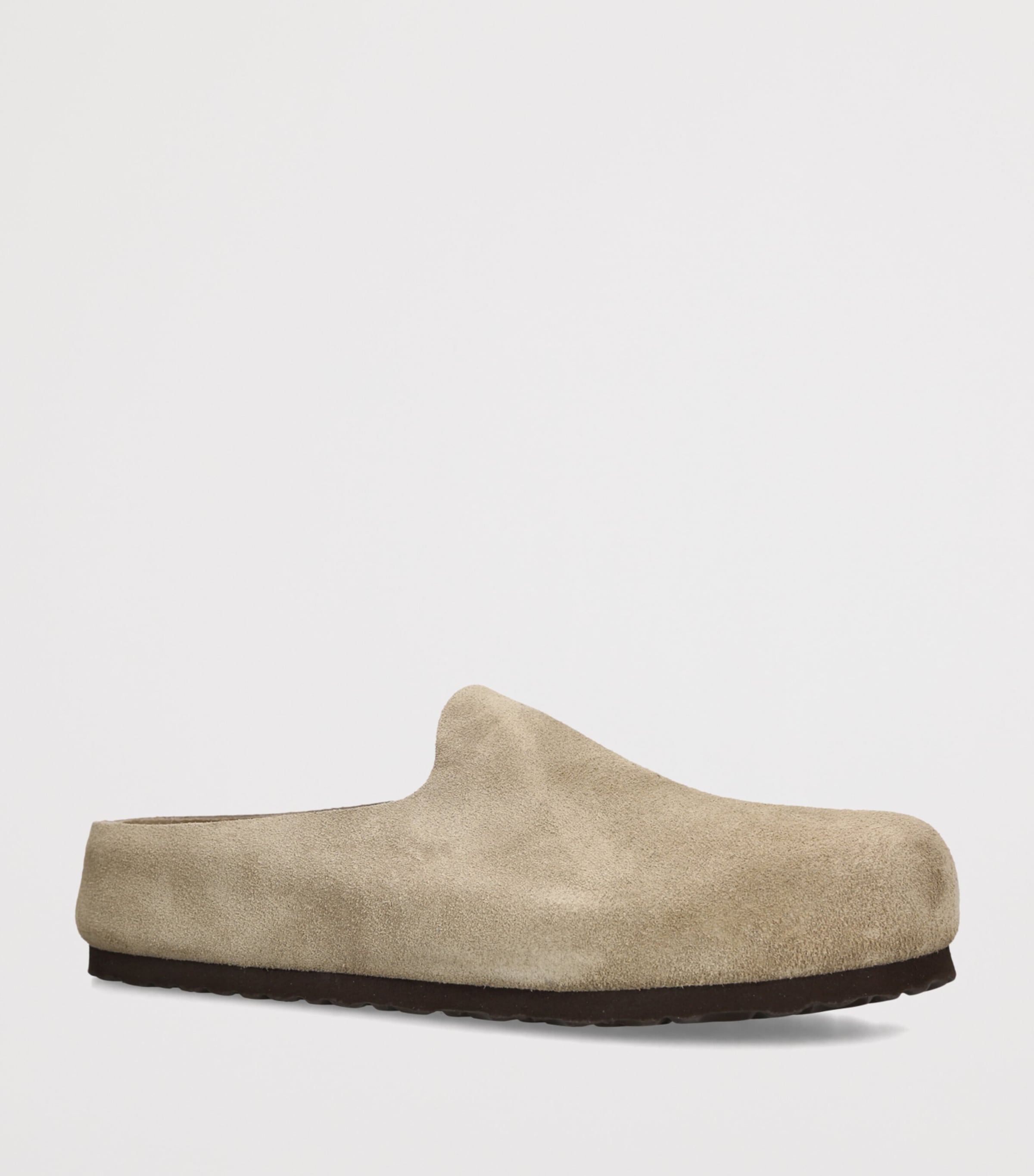 Birkenstock Suede Amsterdam Wrapped Clogs Taupe Image 3