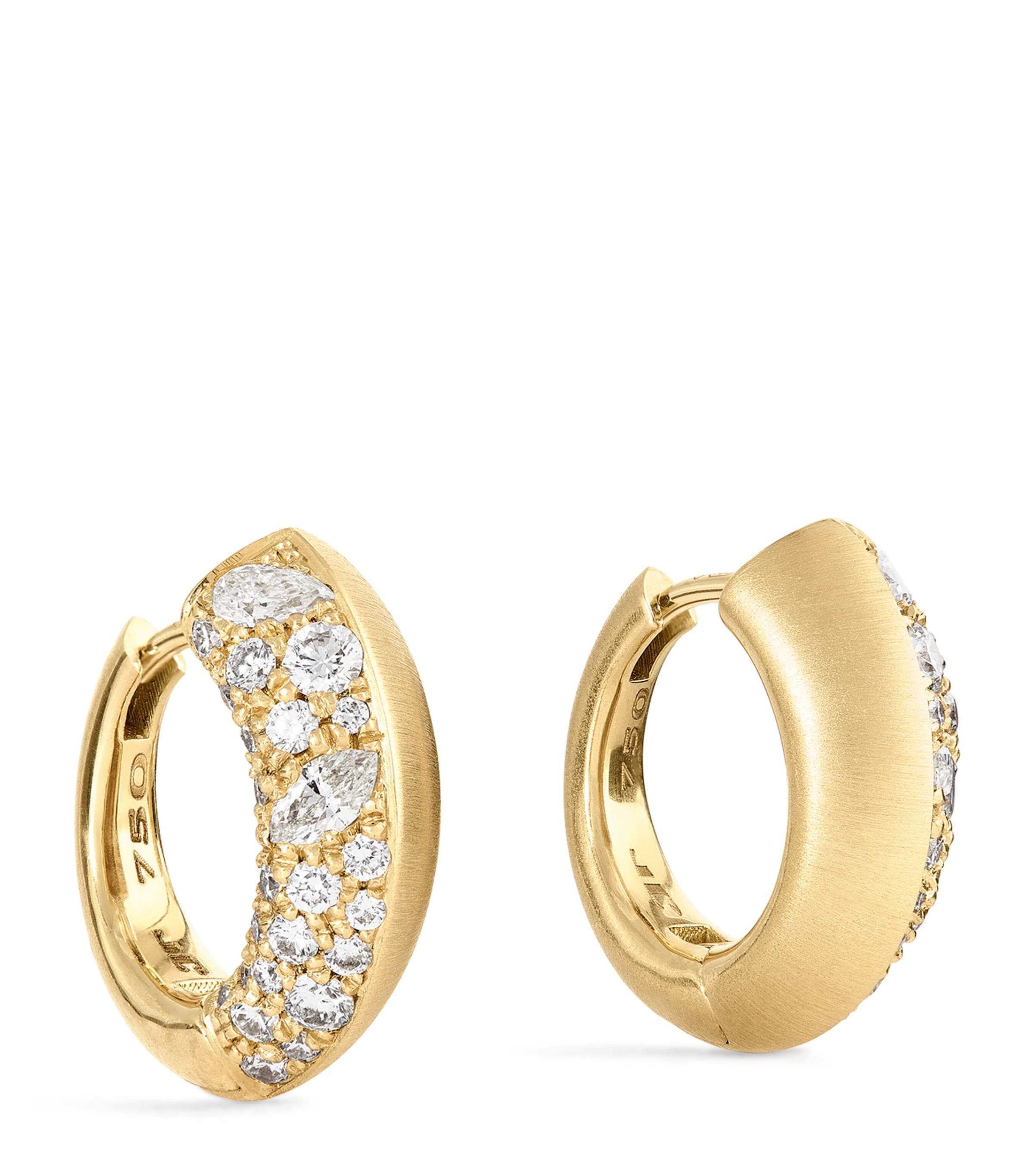 Jade Trau Yellow Gold And Diamond Alchemy Frankie Huggie Earrings In Gold
