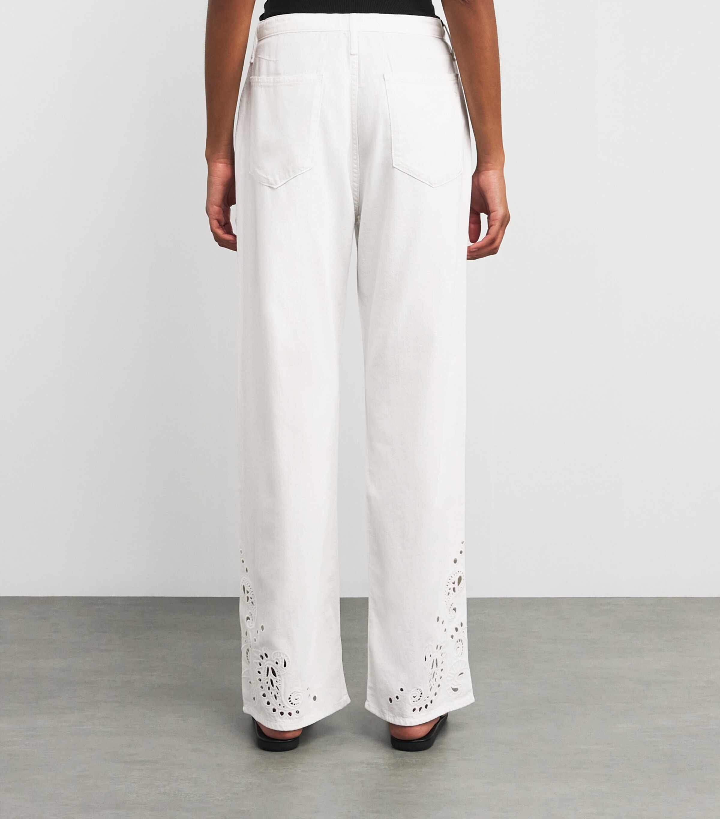 Ultra Featherweight Drawstring Phoebe Wide-Leg Jeans WHTEYELET Image 4