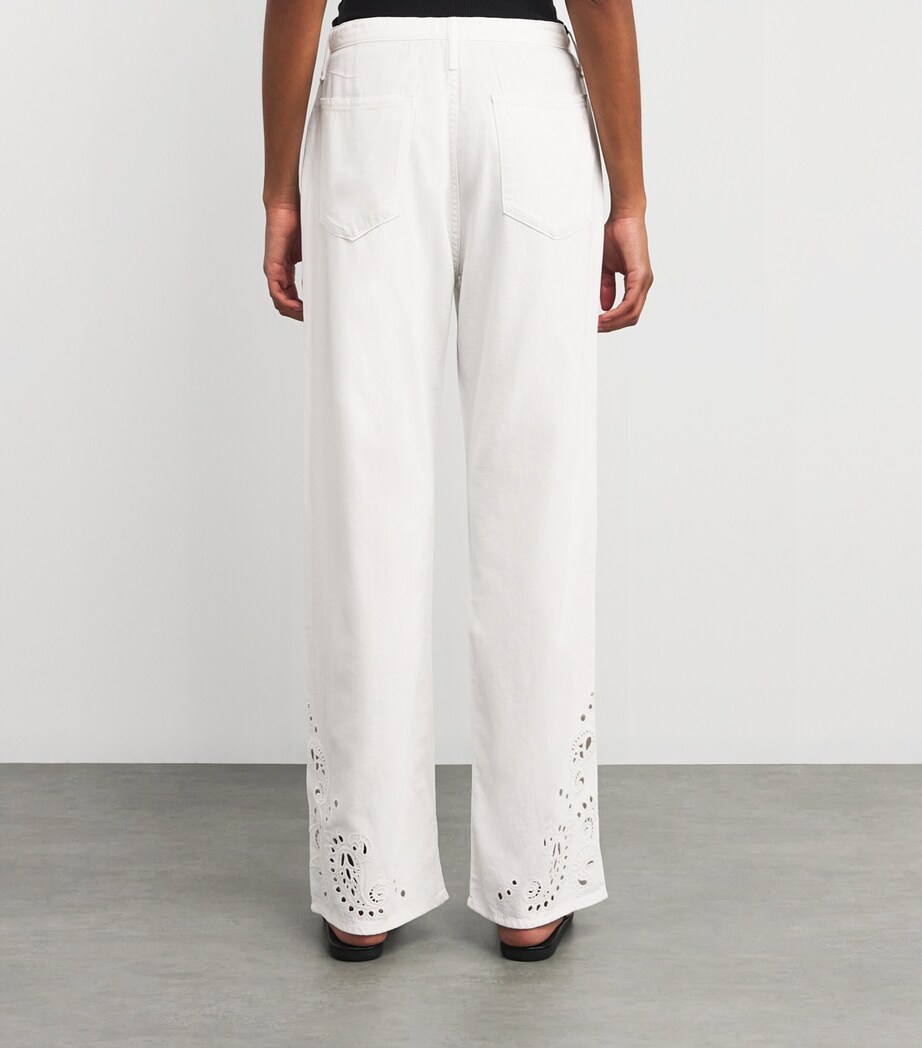 Ultra Featherweight Drawstring Phoebe Wide-Leg Jeans WHTEYELET Image 4