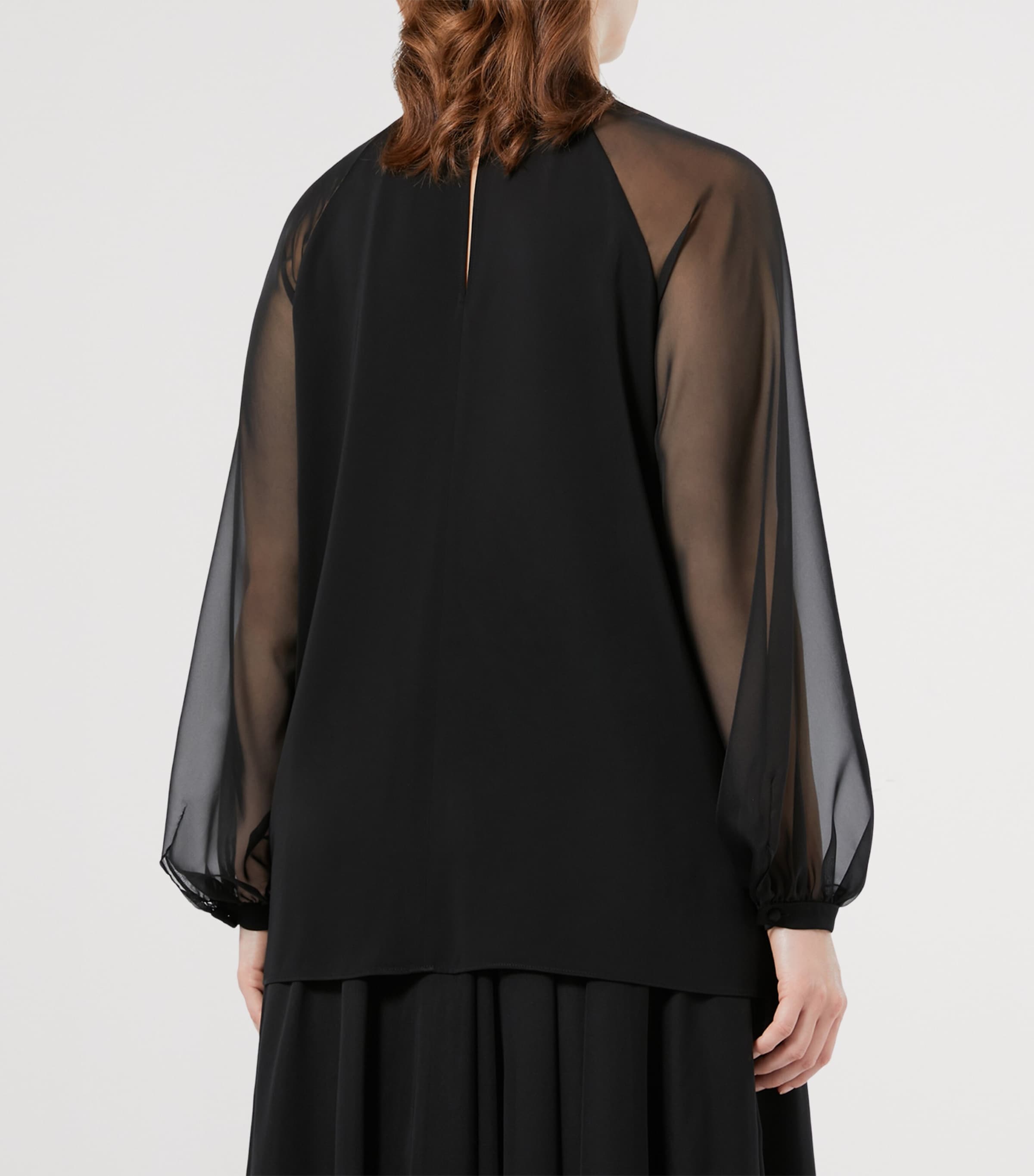 Cady Chiffon-Sleeve Cambusa Blouse BLACK Image 3