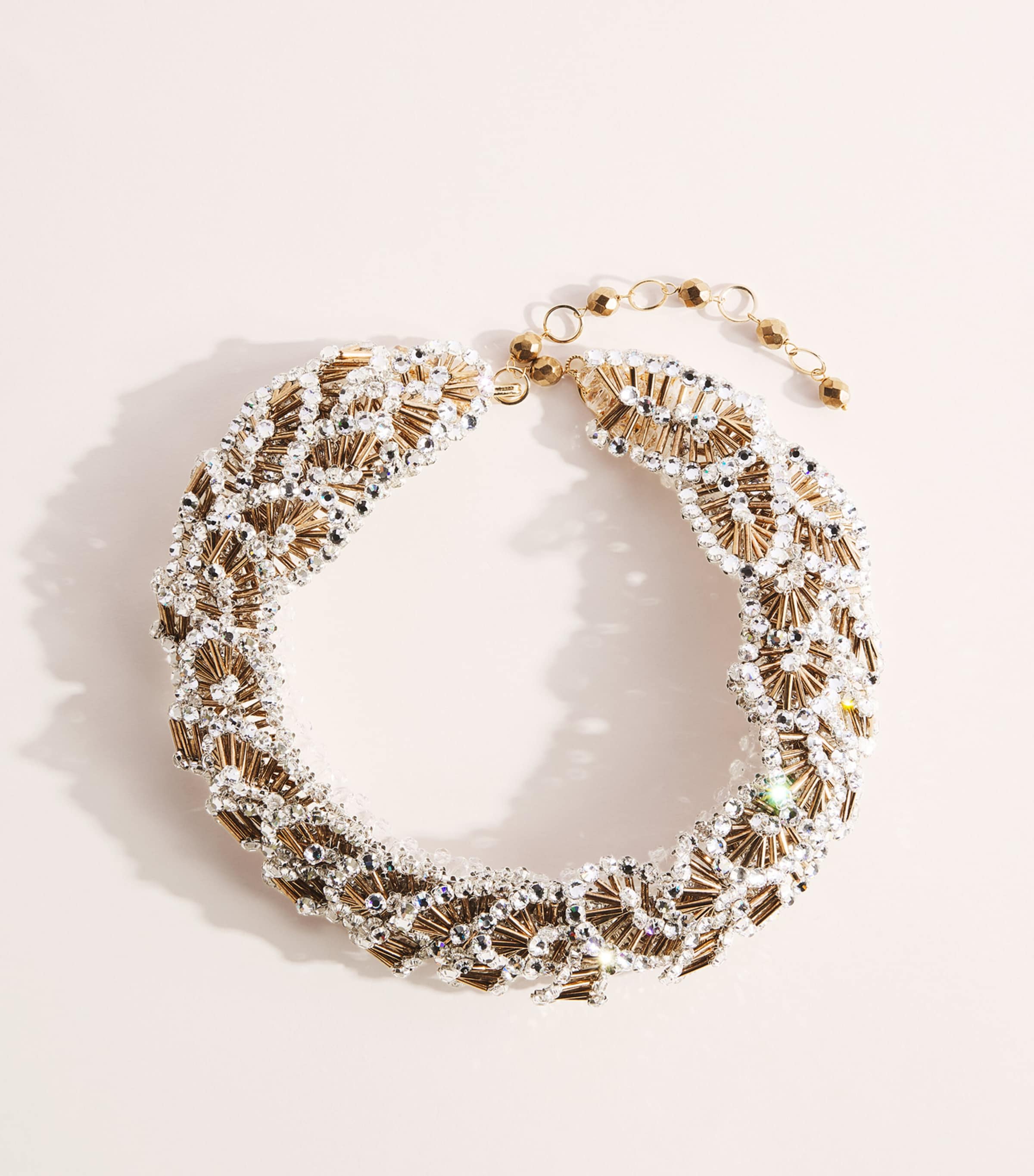 Coppola e Toppo Crystal Foglie Necklace Gold/white Image 3