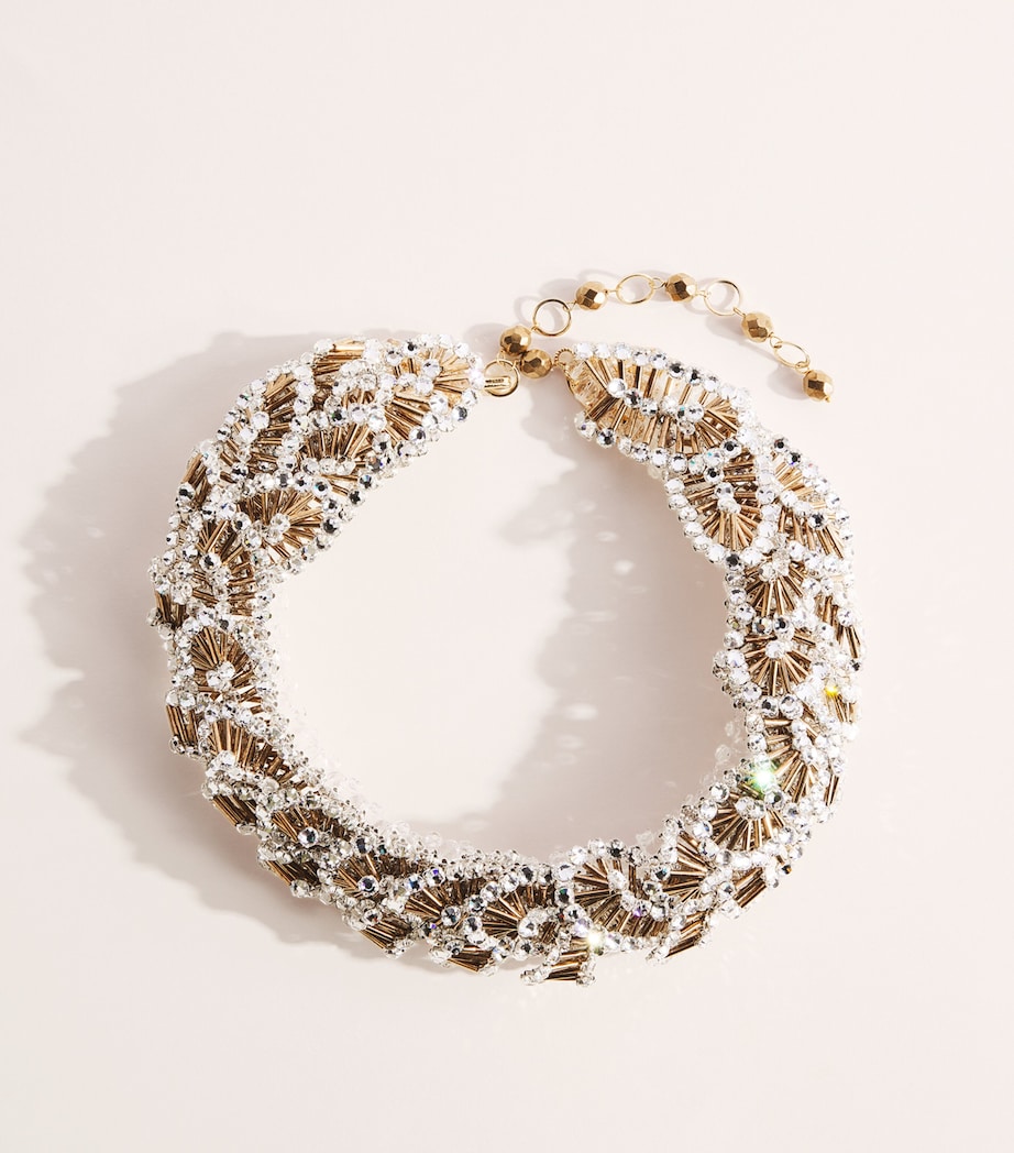Coppola e Toppo Crystal Foglie Necklace Gold/white Image 3
