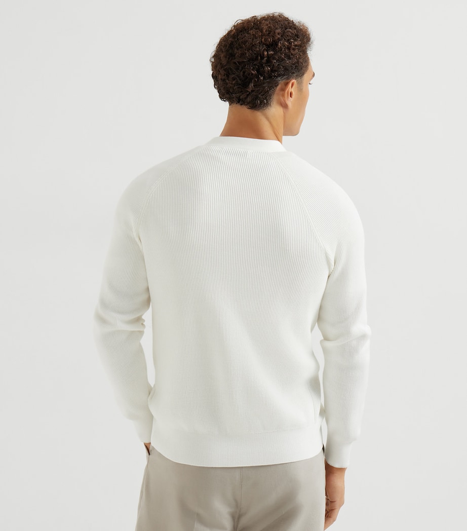 Brunello Cucinelli Mens Ribbed Cotton Cardigan Image 5