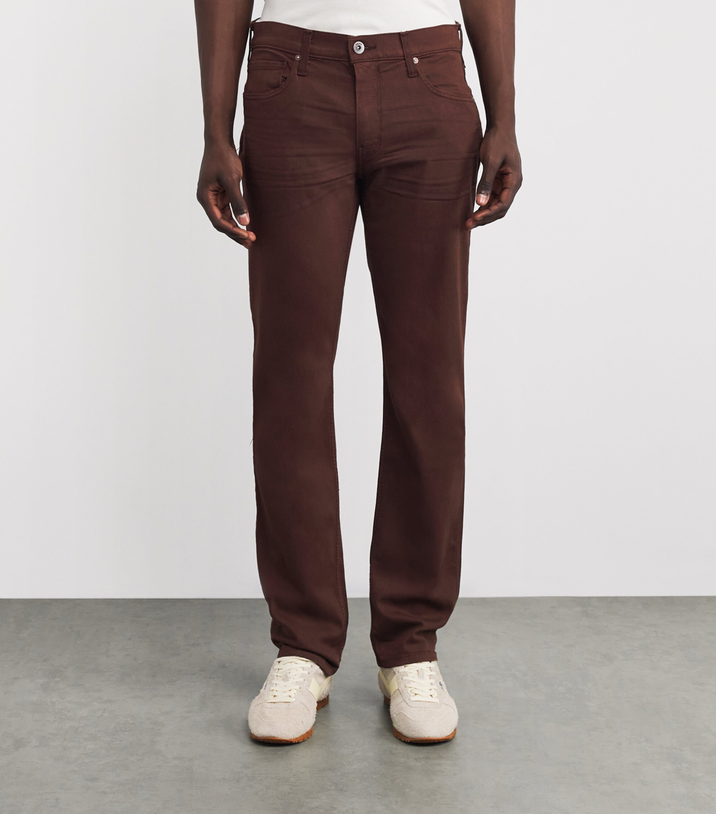 PAIGE Brown Federal Slim-Straight Jeans | Harrods IN