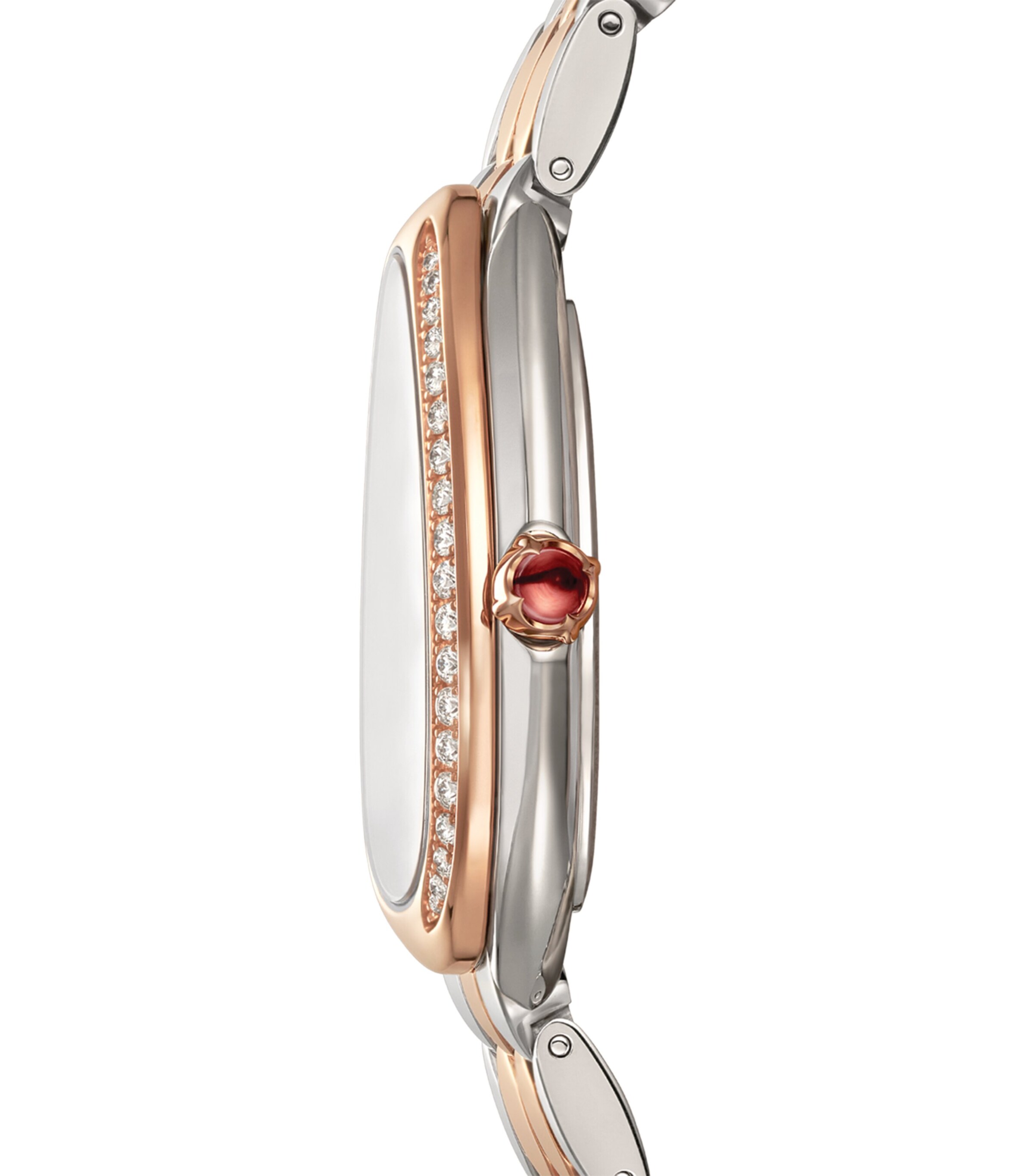 Bvlgari Rose Gold, Stainless Steel and Diamond Serpenti Seduttori Watch 33mm White Image 2