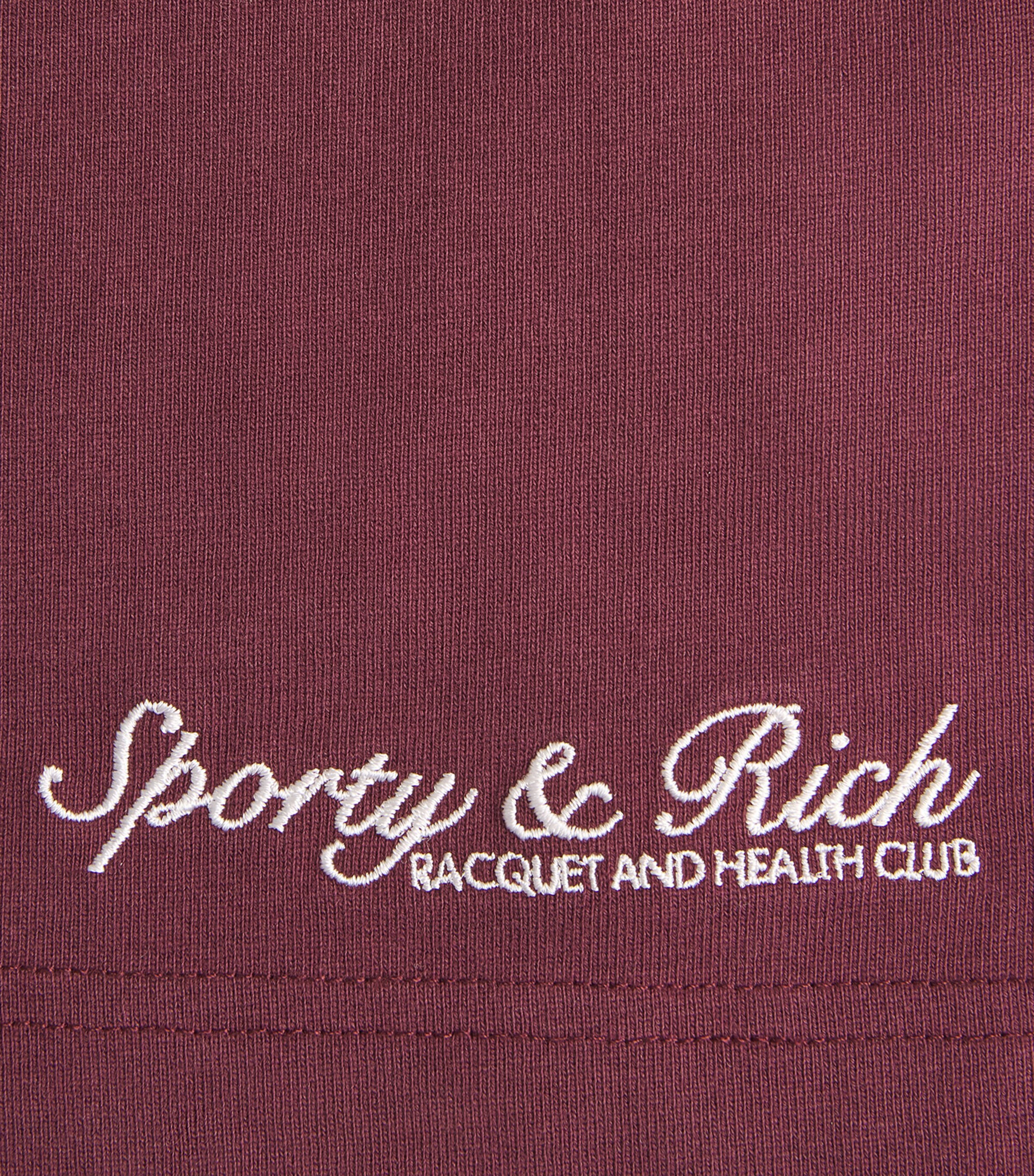 Sporty & Rich Womens Cotton Syracuse Sweat Shorts Bordeaux Image 6