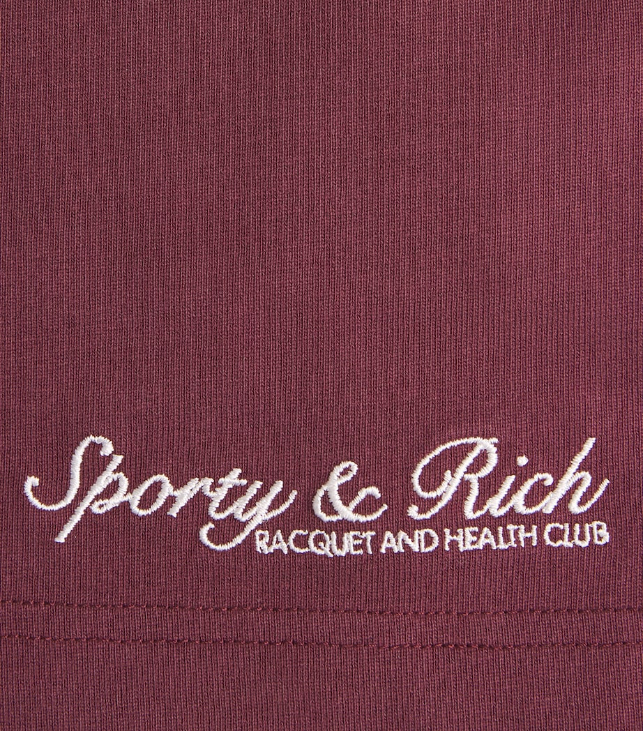 Sporty & Rich Womens Cotton Syracuse Sweat Shorts Bordeaux Image 6