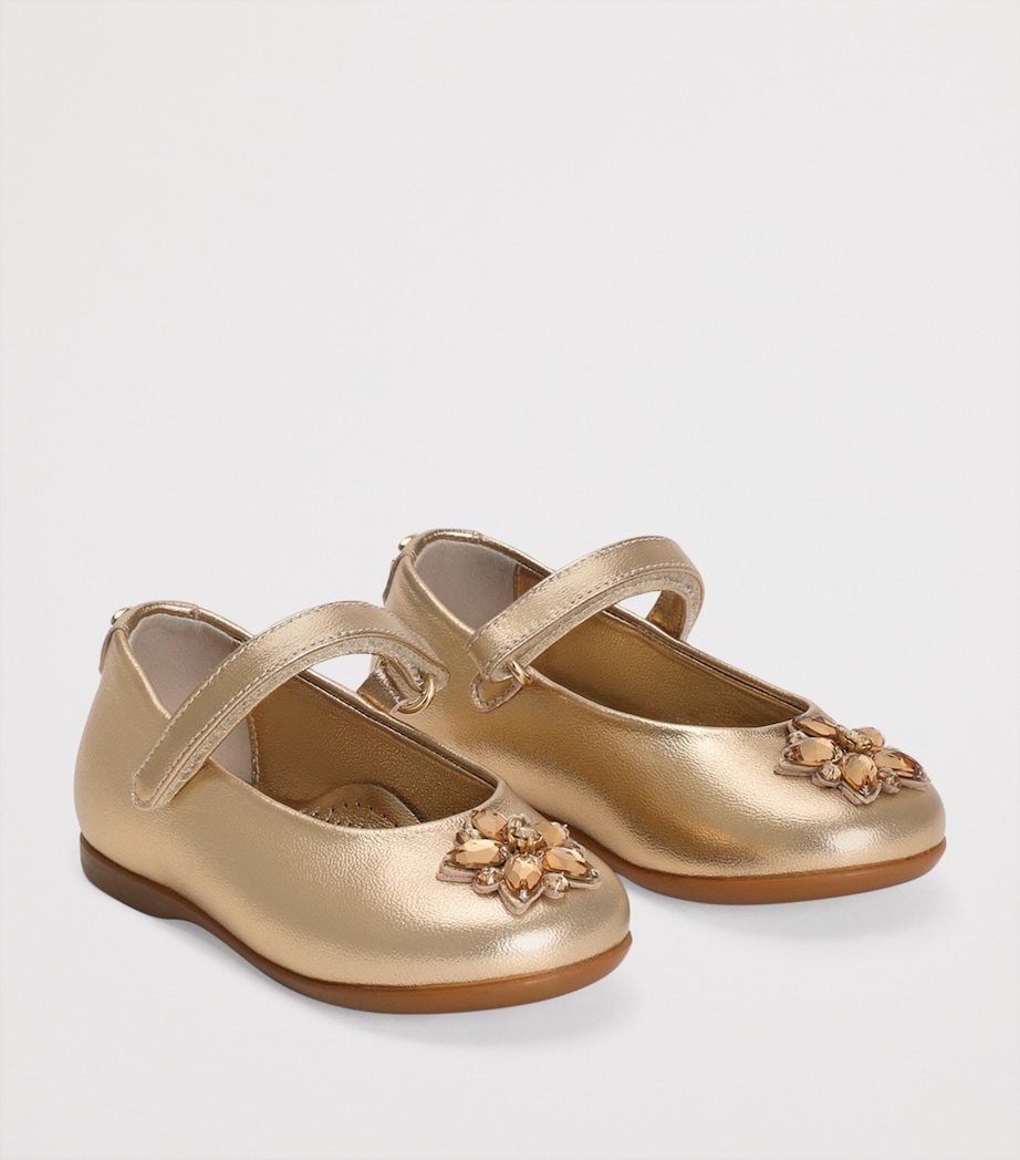 Embellished Ballet Flats 80997GOLD Image 2