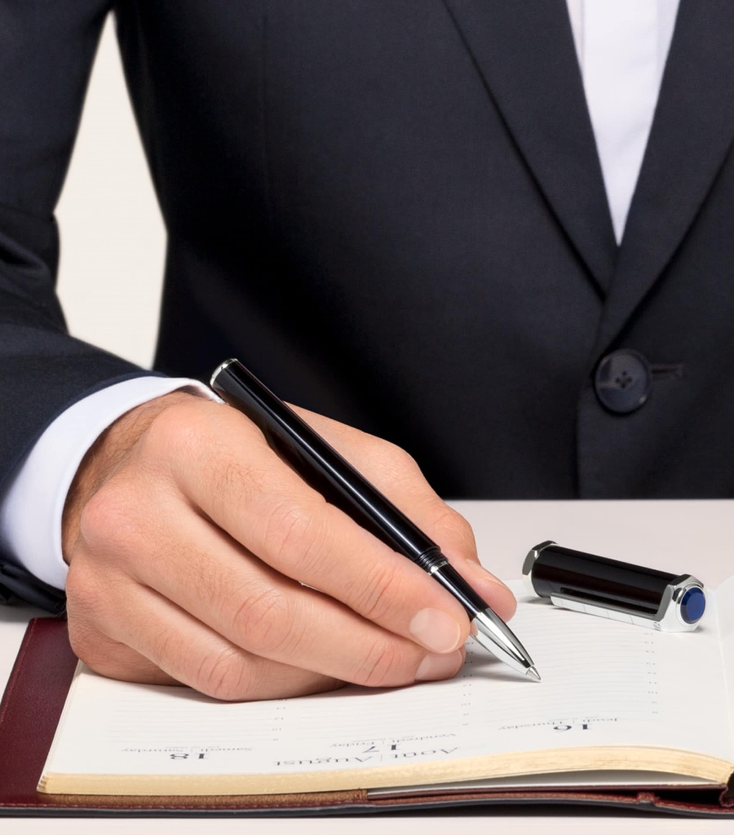 Santos-Dumont Rollerball Pen BLACK & SILVER Image 5