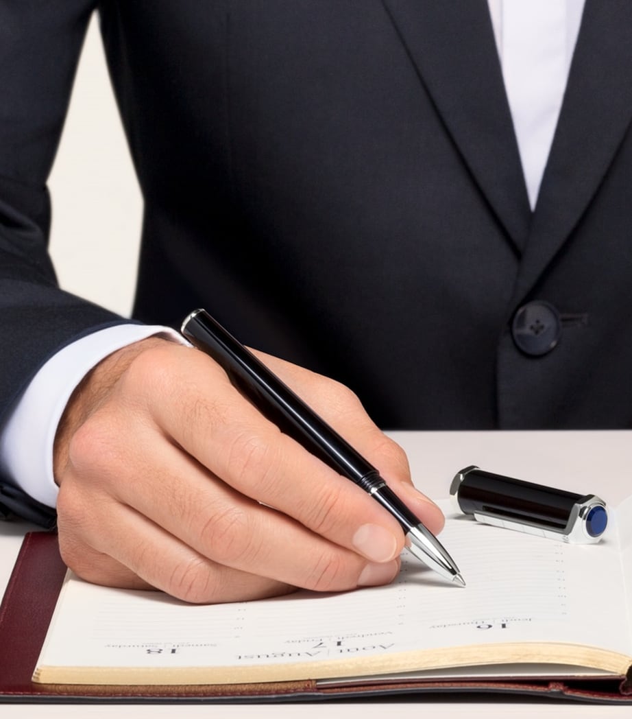 Santos-Dumont Rollerball Pen BLACK & SILVER Image 5