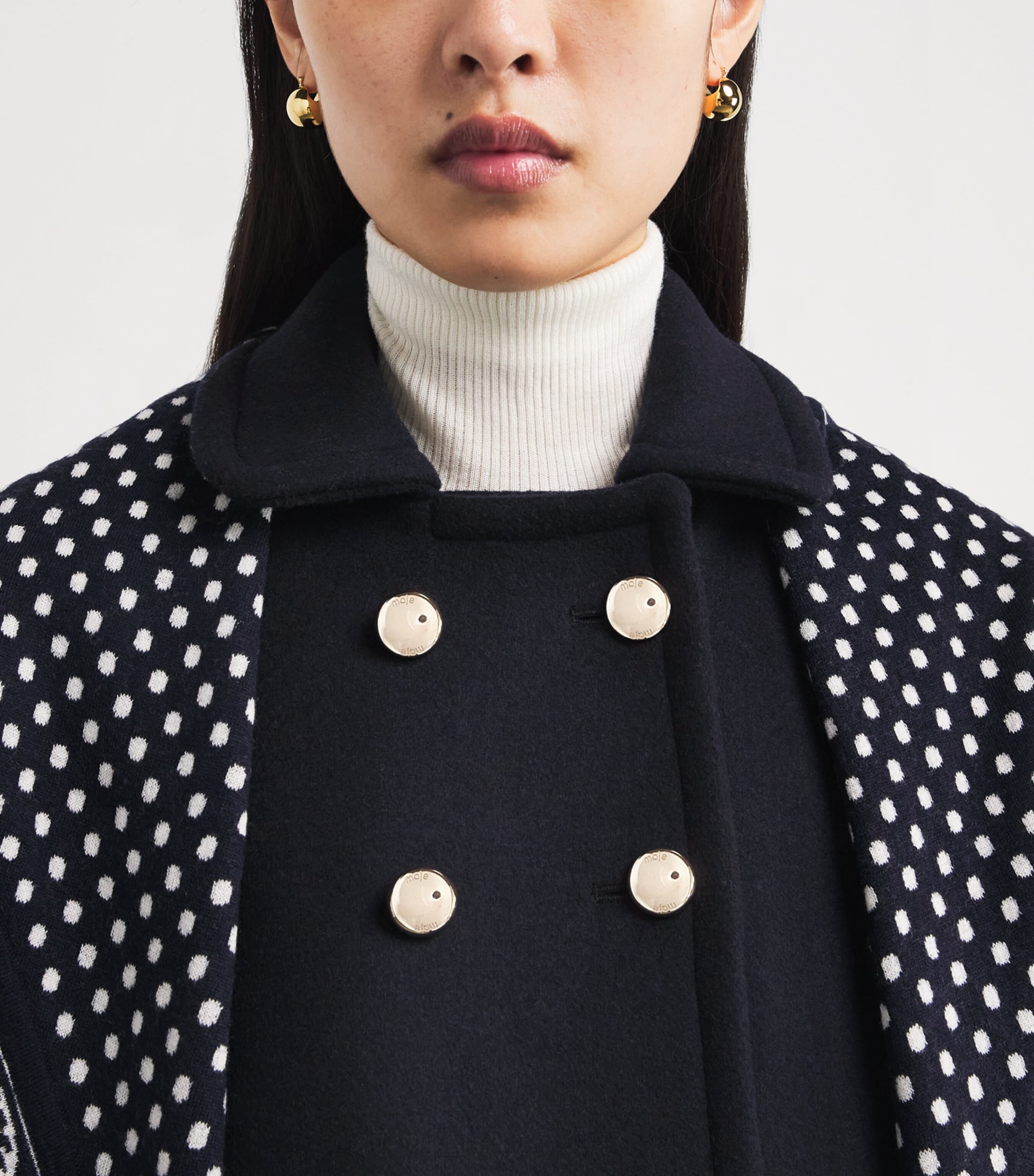 Wool-Blend Double-Breasted Pea Coat NAVY Image 6