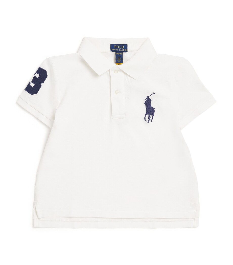 Cotton Big Polo Pony Polo Shirt (2-7 Years) WHITE Image 1