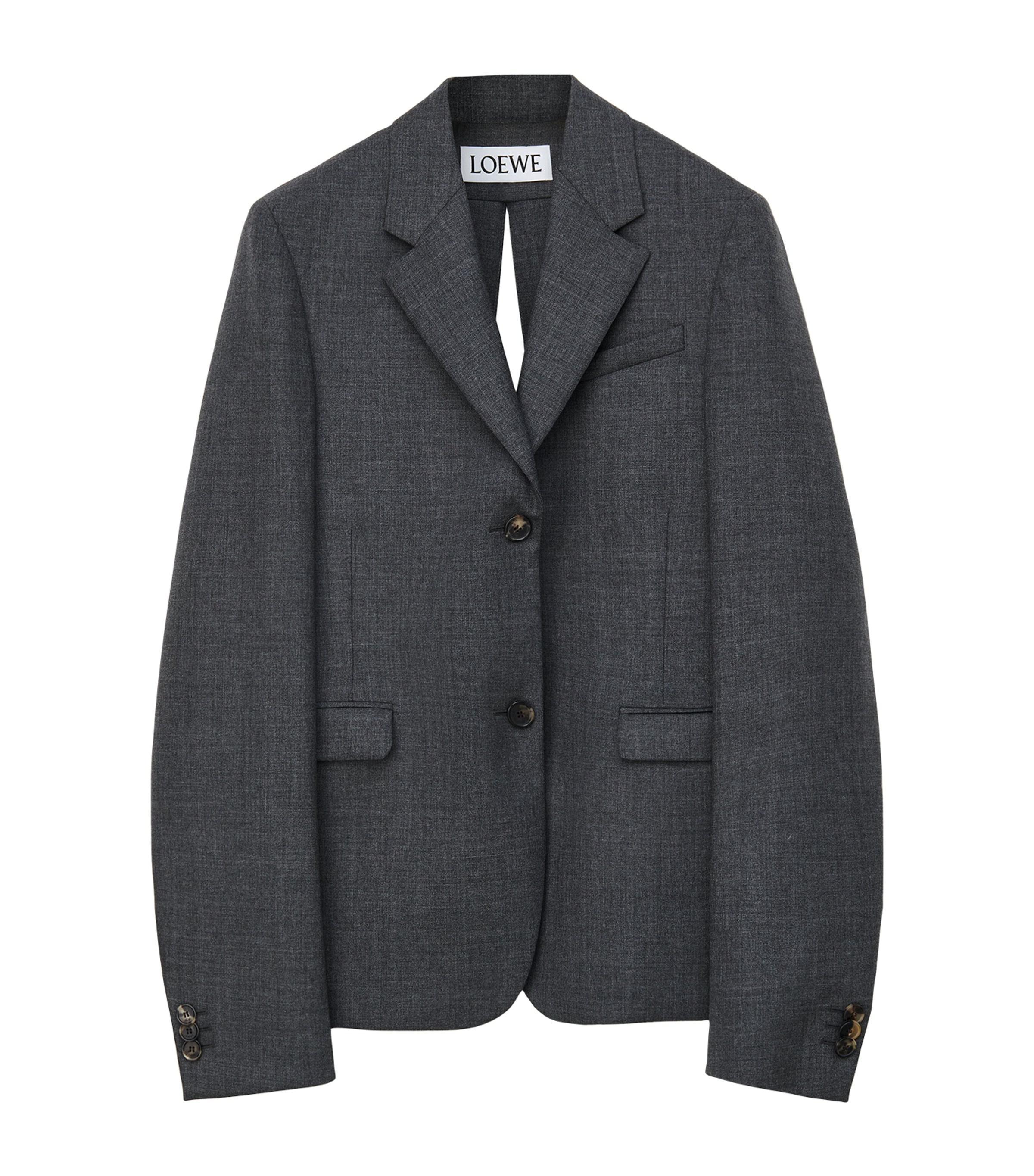 Loewe Wool Reverse-split Blazer In Gray