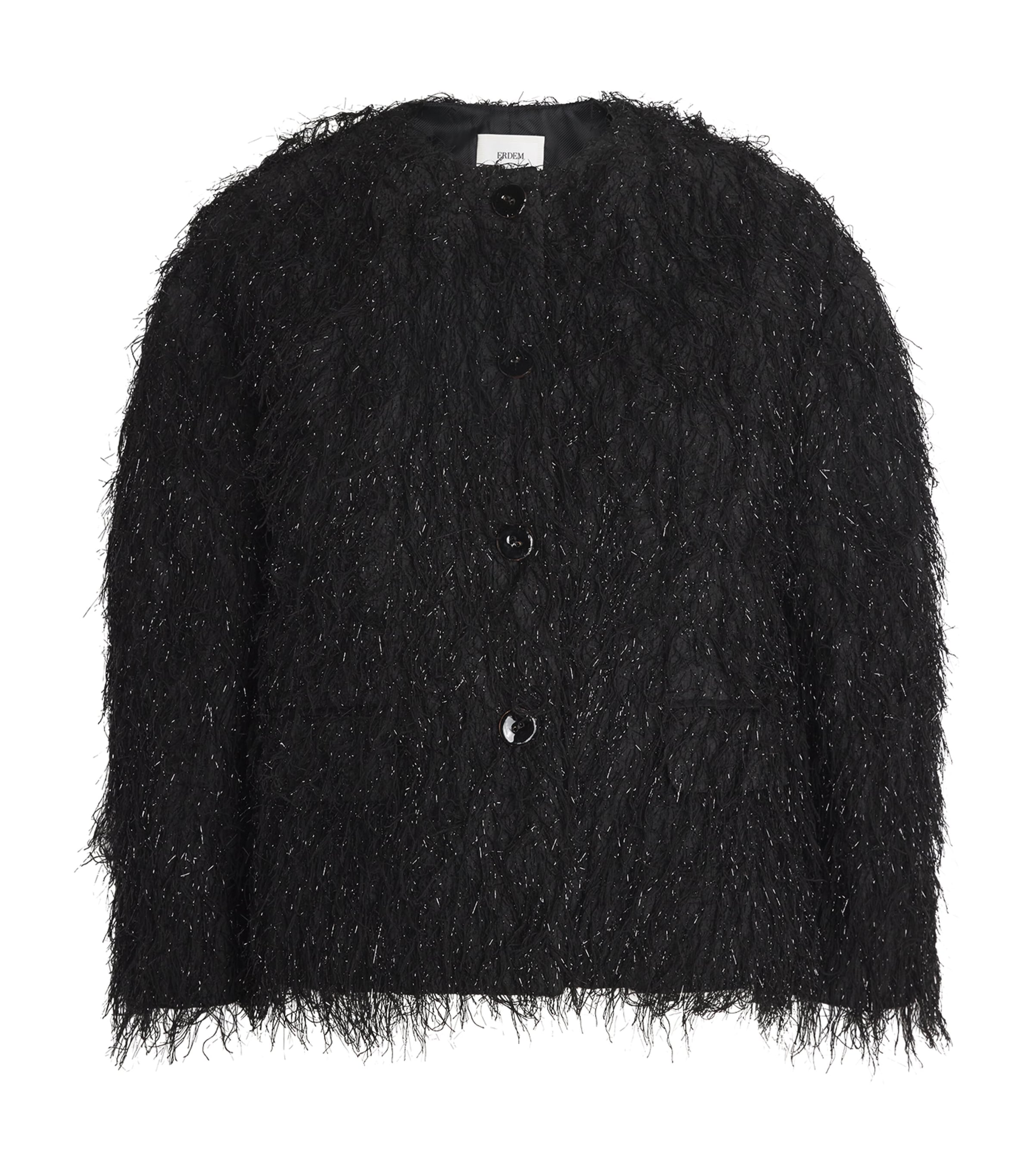 Erdem Fil Coupé Cropped Jacket In Black