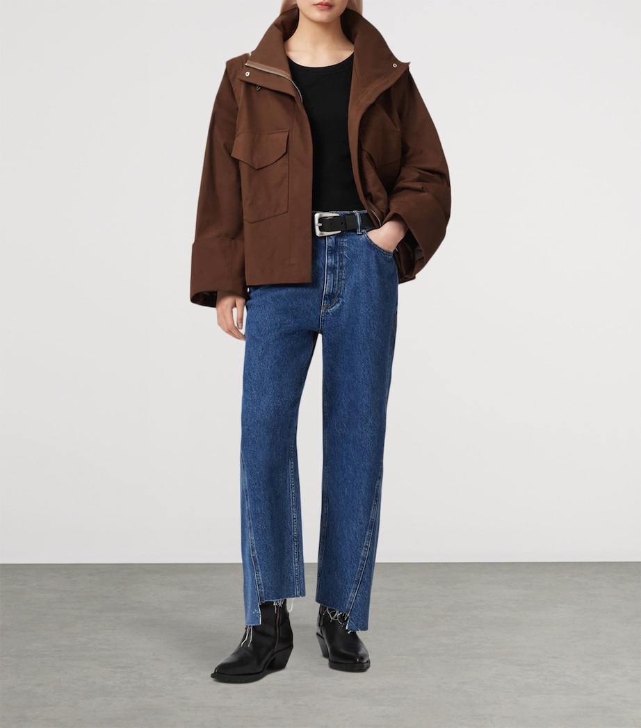 AllSaints Womens Cotton Leighton Utility Jacket Penny Brown Image 6