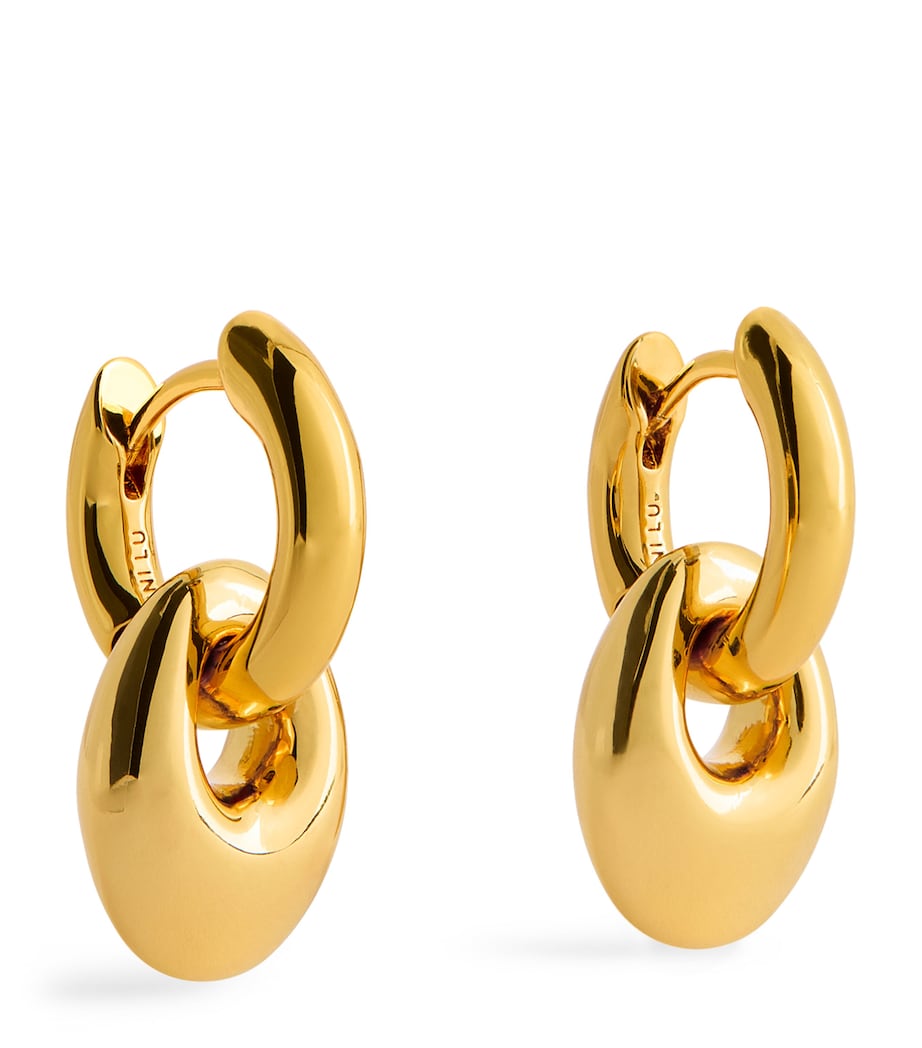 Gold-Plated Petit Pebble Hoop Earrings GOLD Image 1