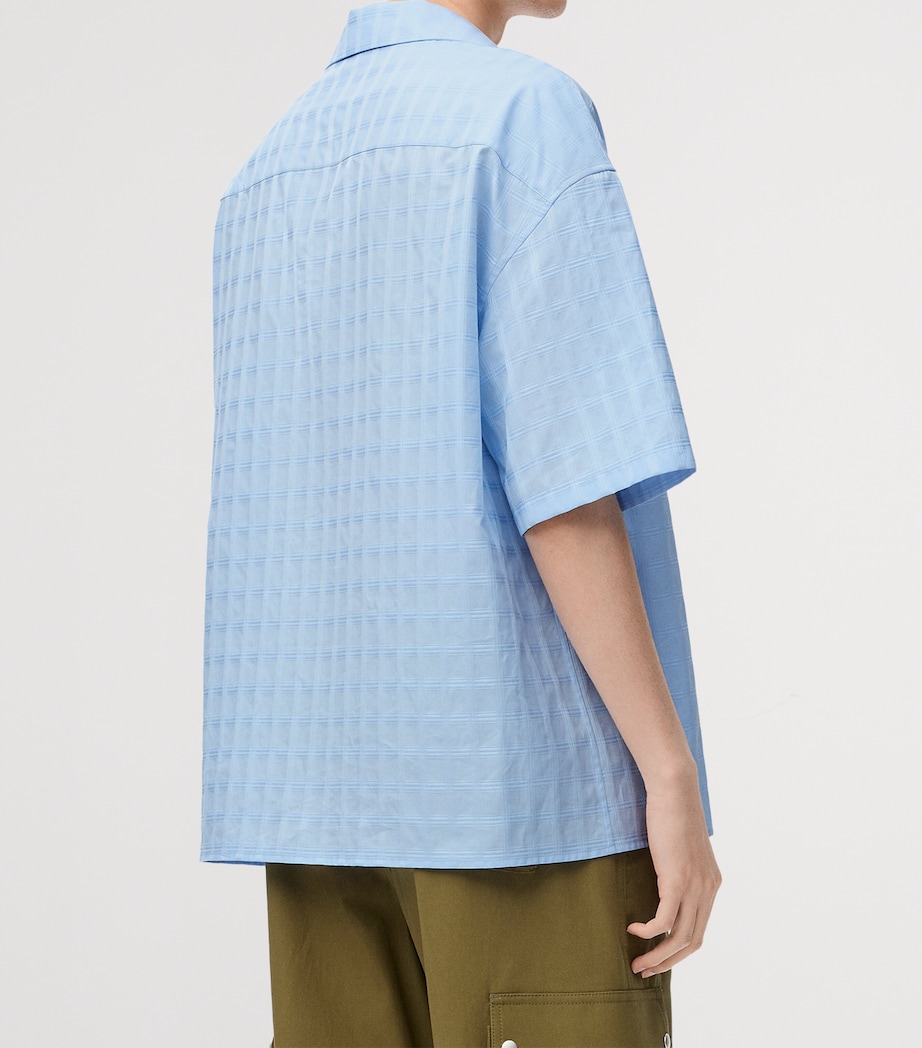 Cotton-Blend Jacquard Anagram Shirt LIGHT BLUE Image 4