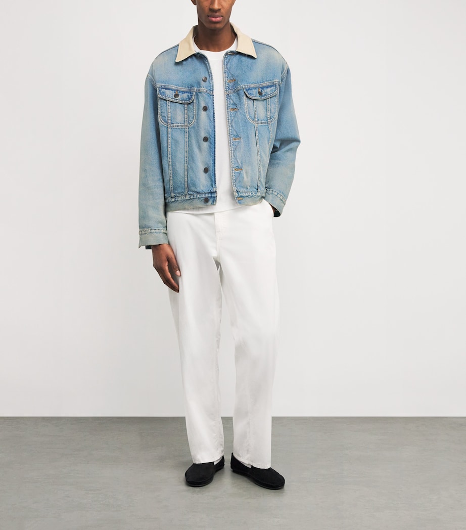 Joret Corduroy-Trim Denim Jacket LIGHT INDIGO Image 2