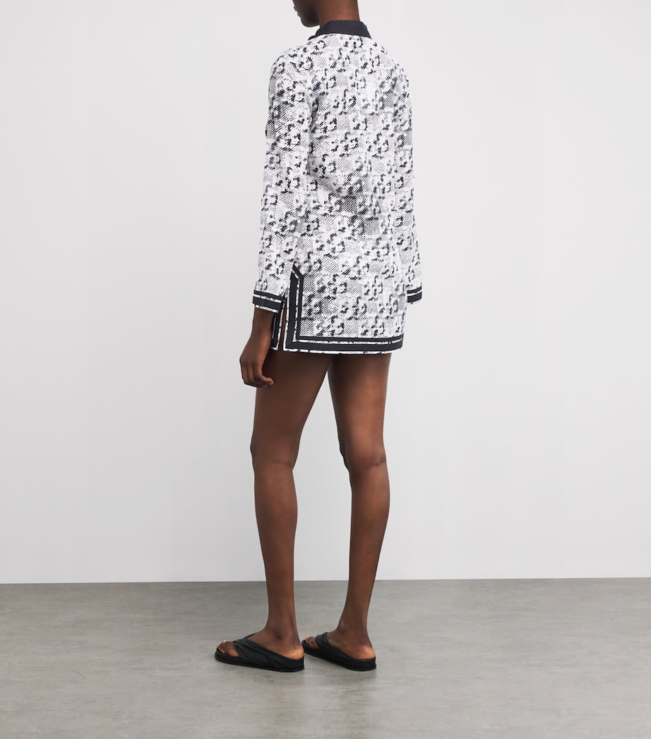 Silk-Cotton Printed Kaftan IVORY PIXEL LOGO 113 Image 3