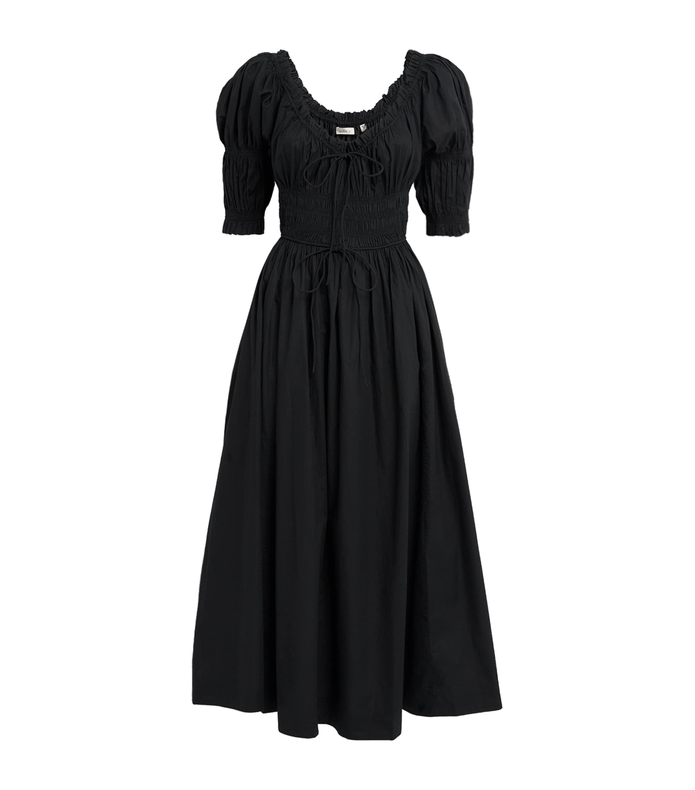 Organic Cotton-Blend Ischia Midi Dress BLACK Image 1