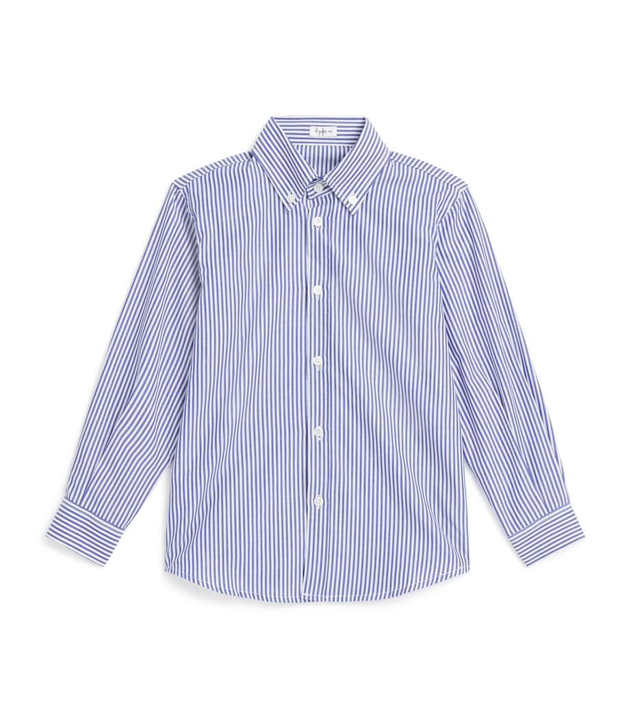 Cotton Stripe Shirt (2-14 Years) 470LIGHT BLUE Image 1