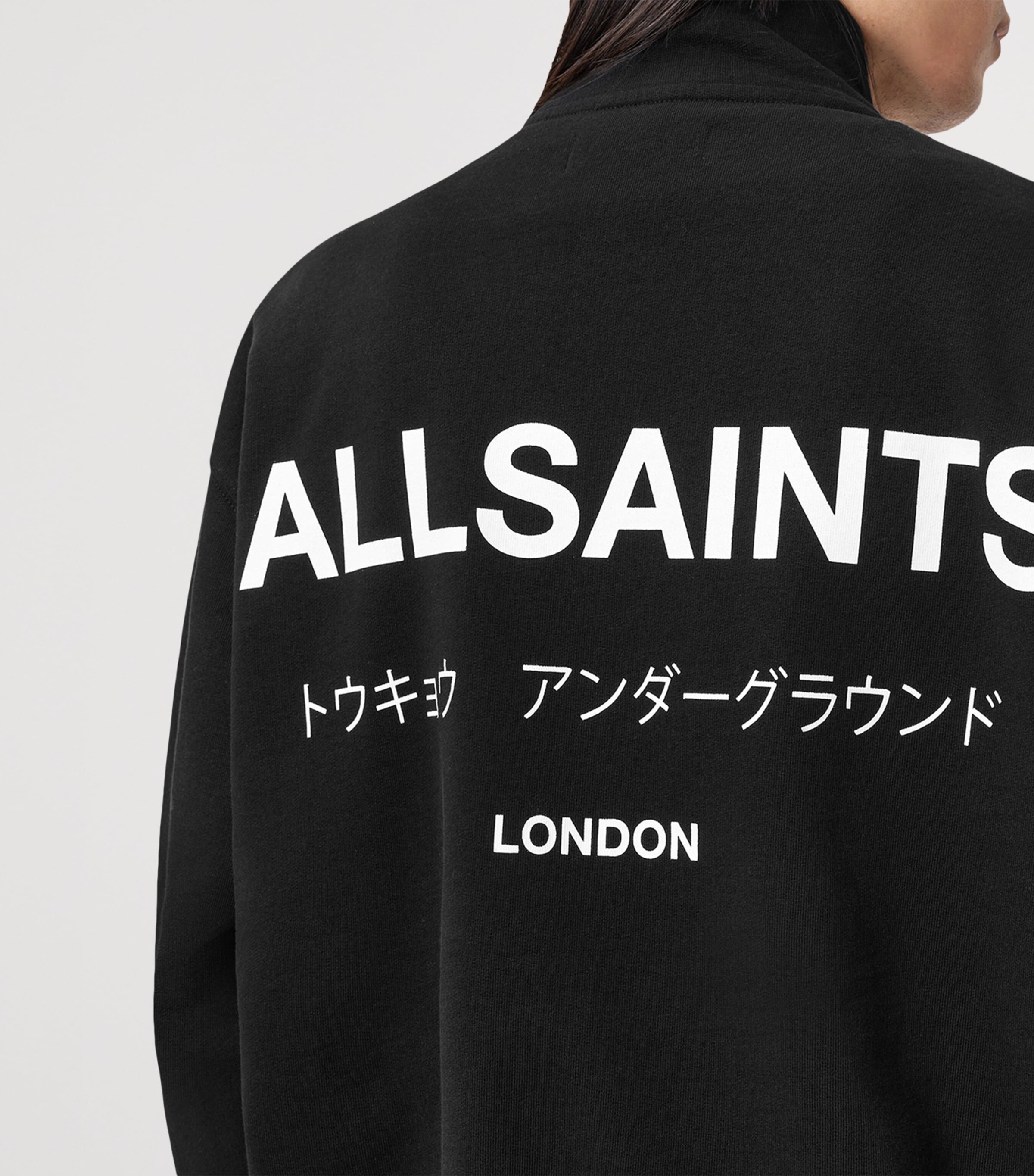 Cotton Underground Half-Zip Sweatshirt JET BLACK Image 7