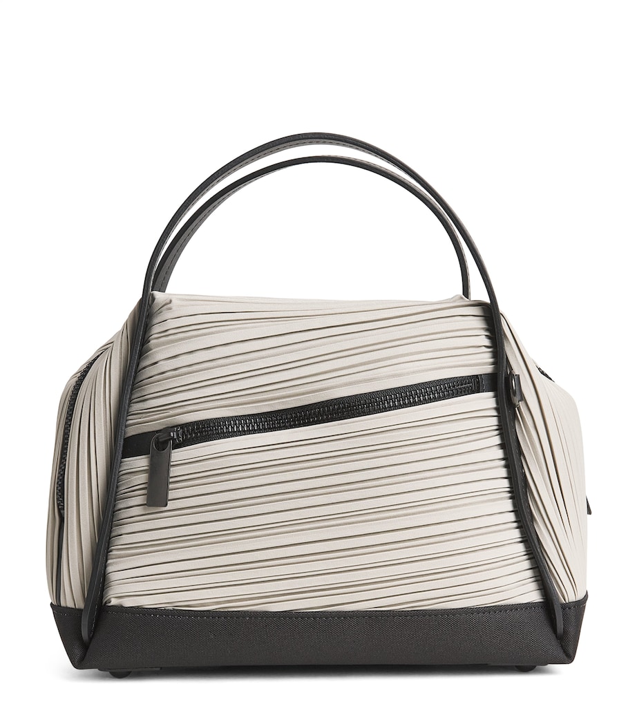 Pleats Please Issey Miyake Bias Pleats Top-Handle Bag Light Grey Image 1