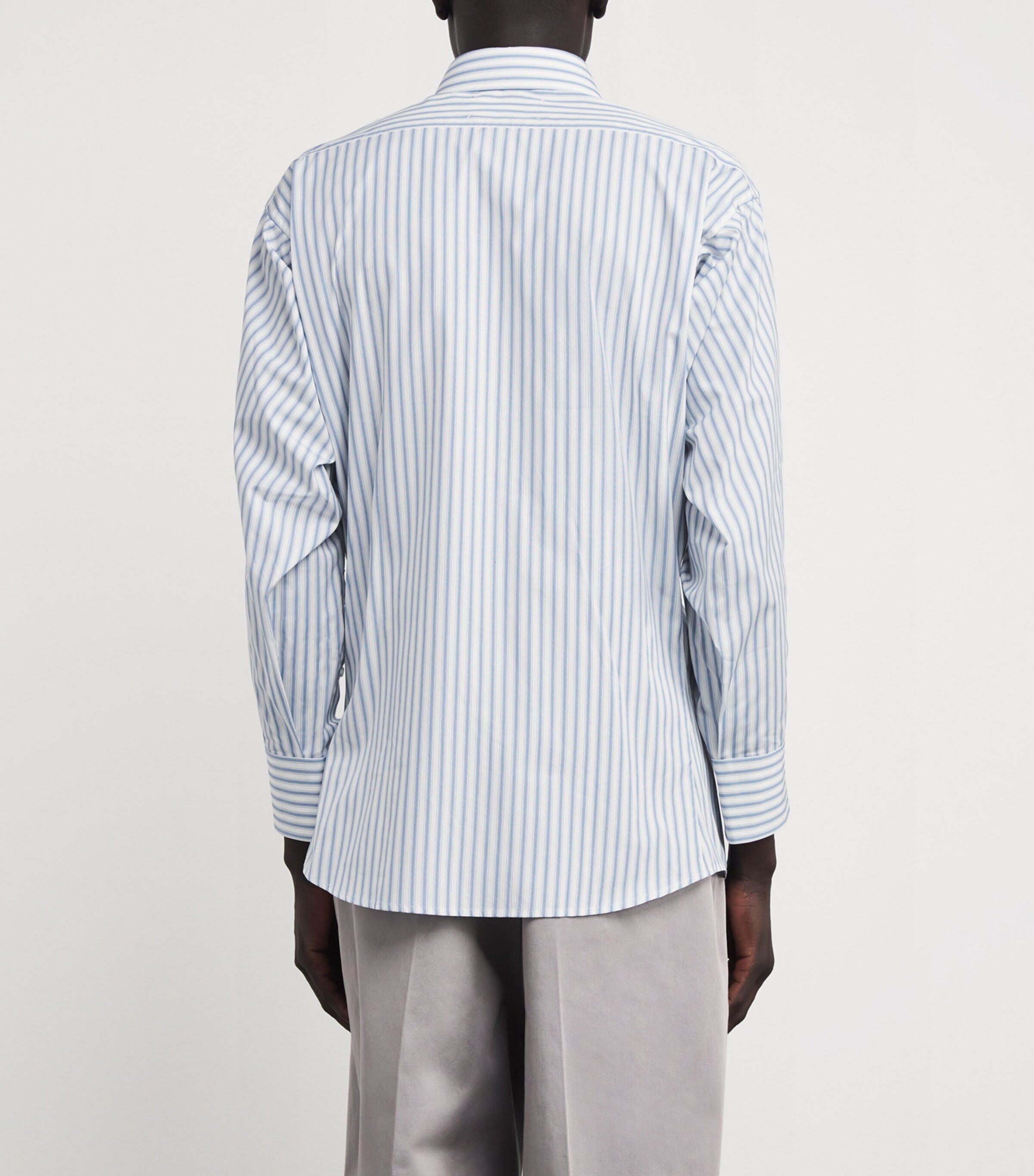 Cotton Stripe Shirt 001F/WHITE/GREY Image 4