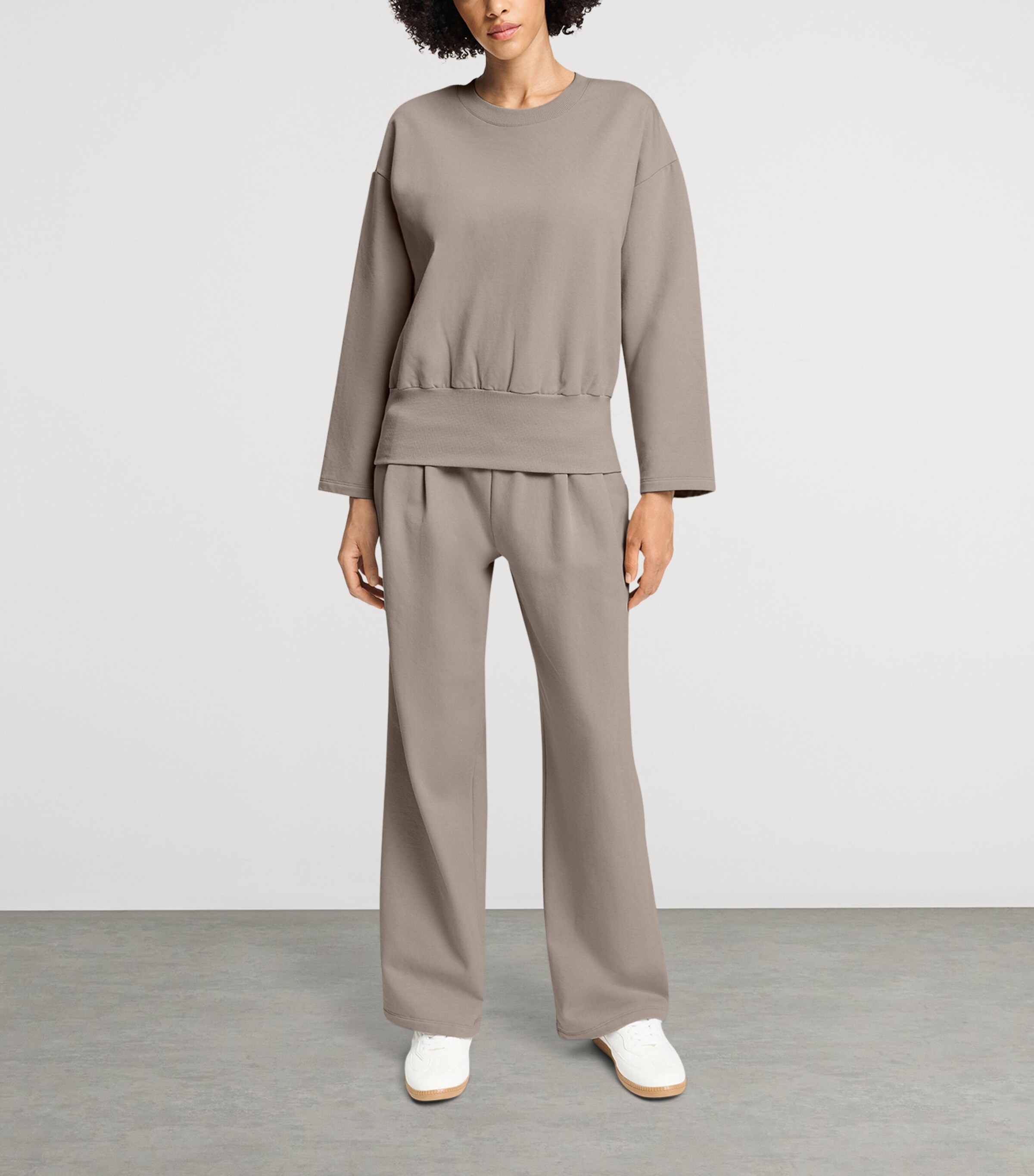 Hanro Womens Stretch-Cotton Natural Living Sweater Rose Grey Image 2