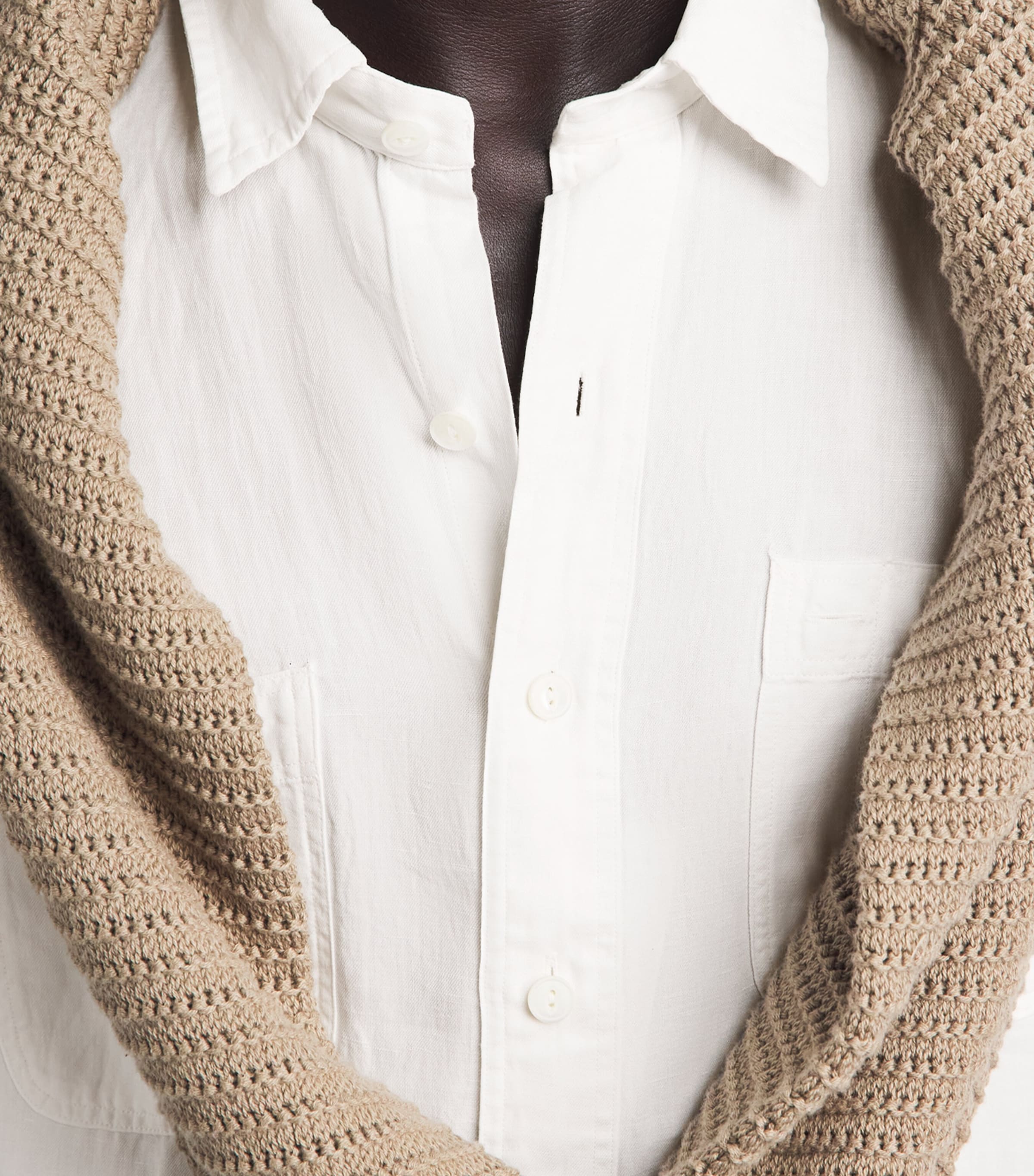 Polo Ralph Lauren Mens Linen-Silk Classic Fit Shirt White Image 3