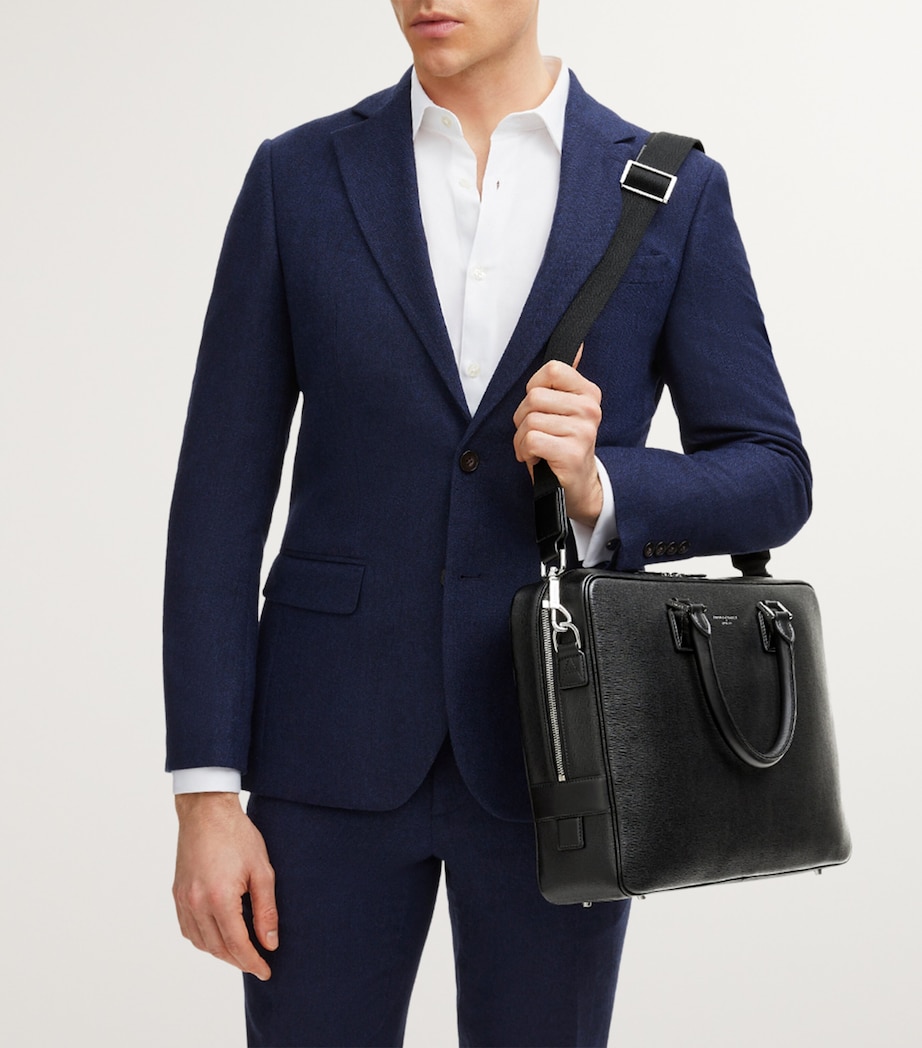 Leather Mount Street Briefcase Bag BLACK Image 2