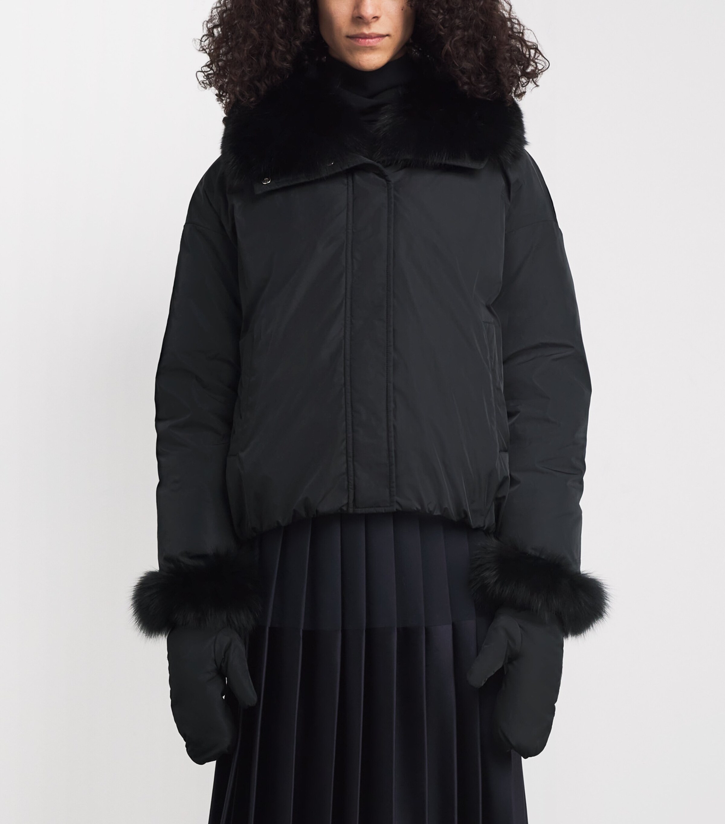 Down-Fox Fur Technical Padded Jacket C99 Image 3