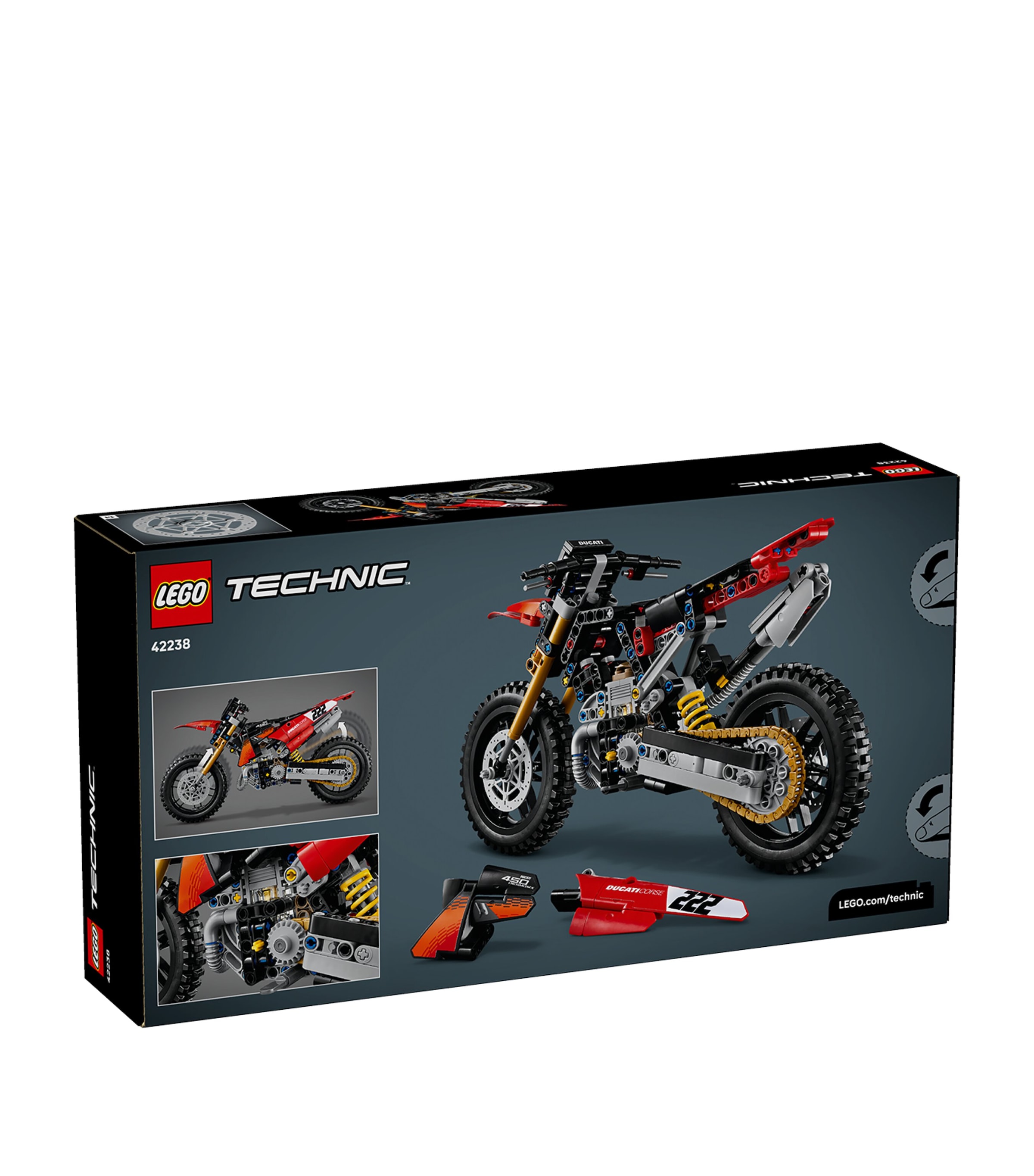 Lego Ducati Desmo450 MX Factory Motorcycle 42238 Image 2
