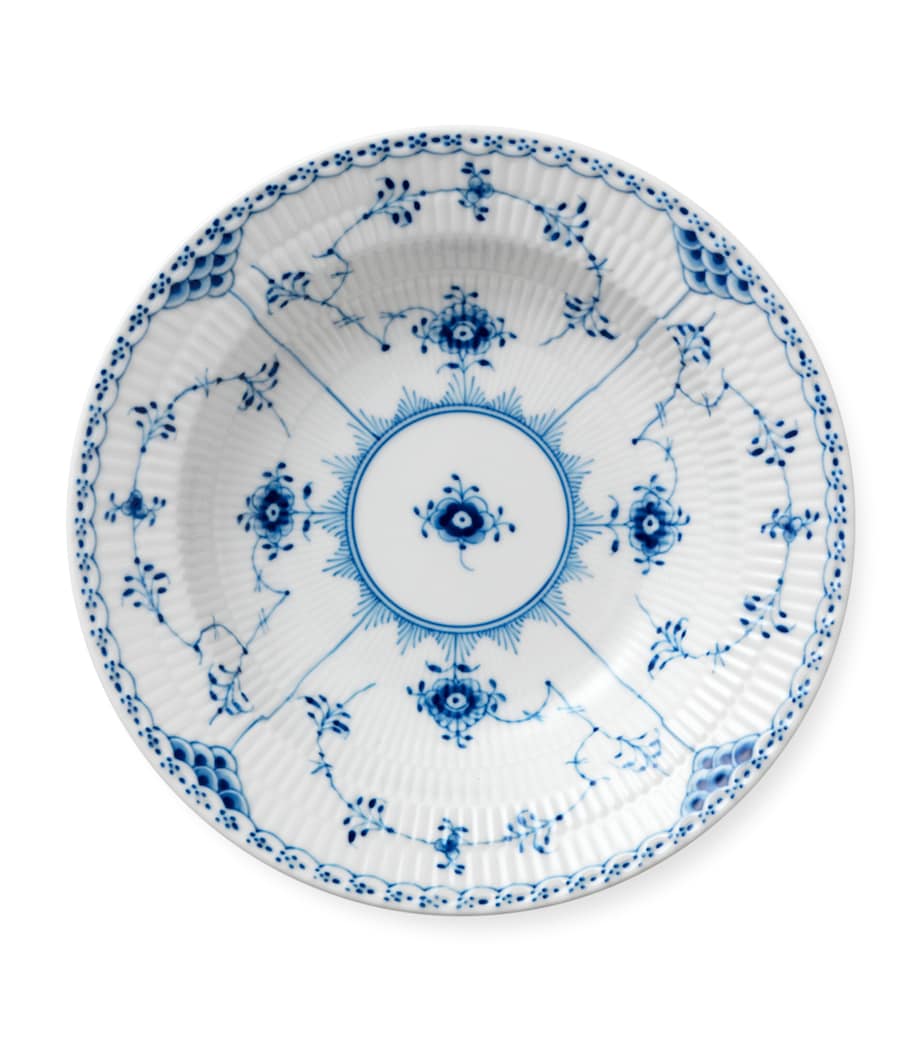Royal Copenhagen Blue Fluted Half Lace Deep Plate (21cm) Blue Image 1